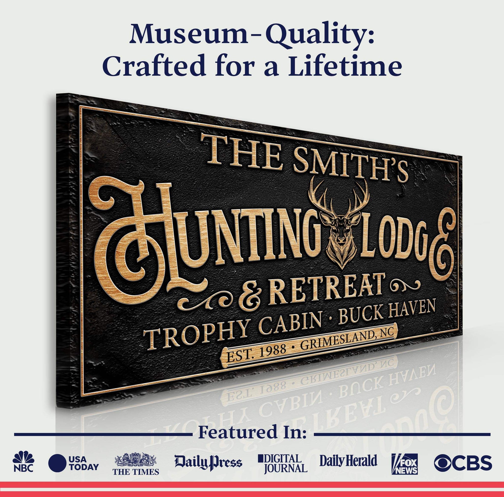 Family Hunting Lodge Retreat Sign - Tailored Canvases - Flyclothing LLC