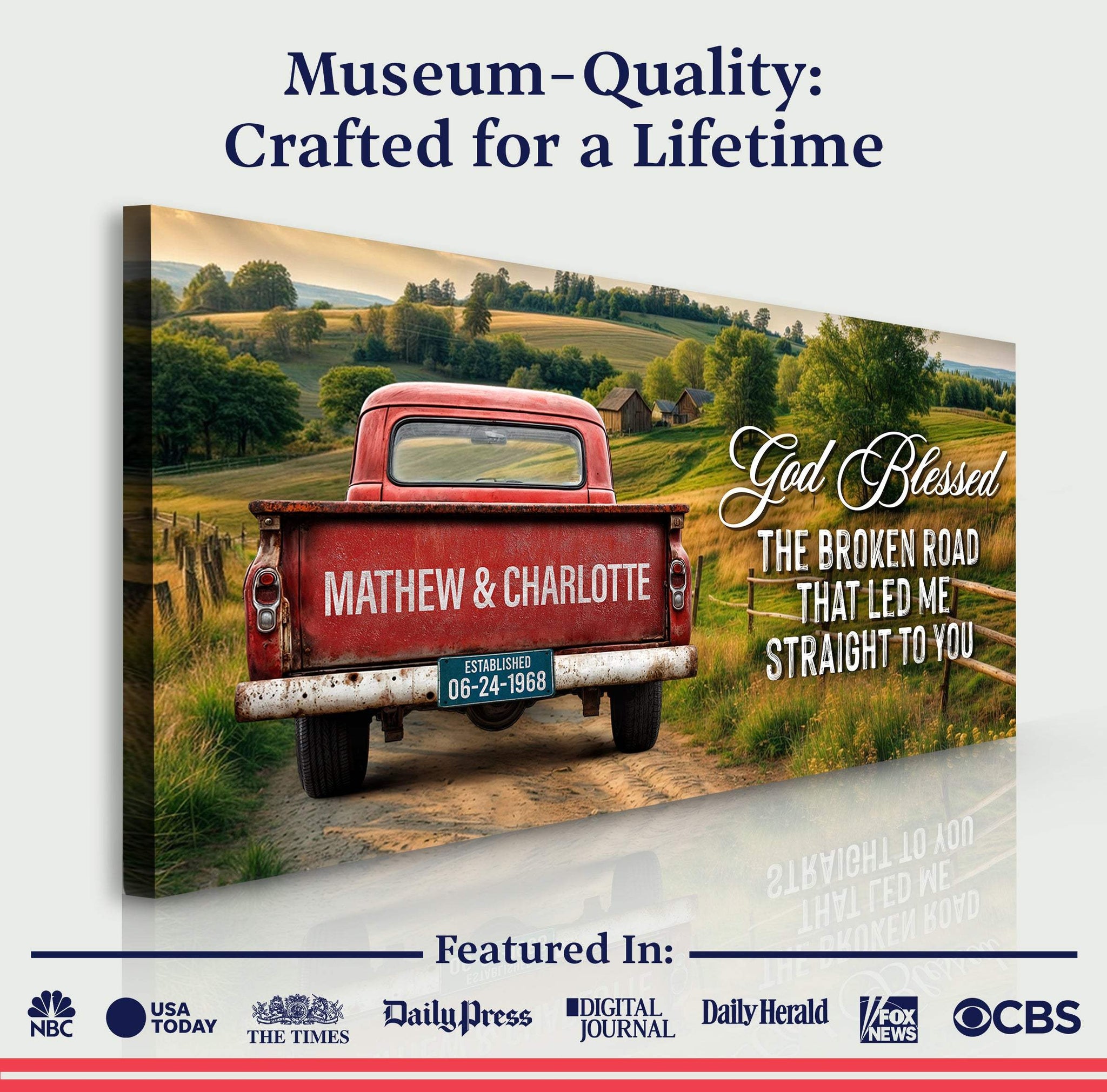 Custom Vintage Truck Couple Sign III - Tailored Canvases - Flyclothing LLC