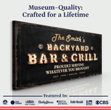 Backyard Bar & Grill Sign XVIII - Tailored Canvases - Flyclothing LLC