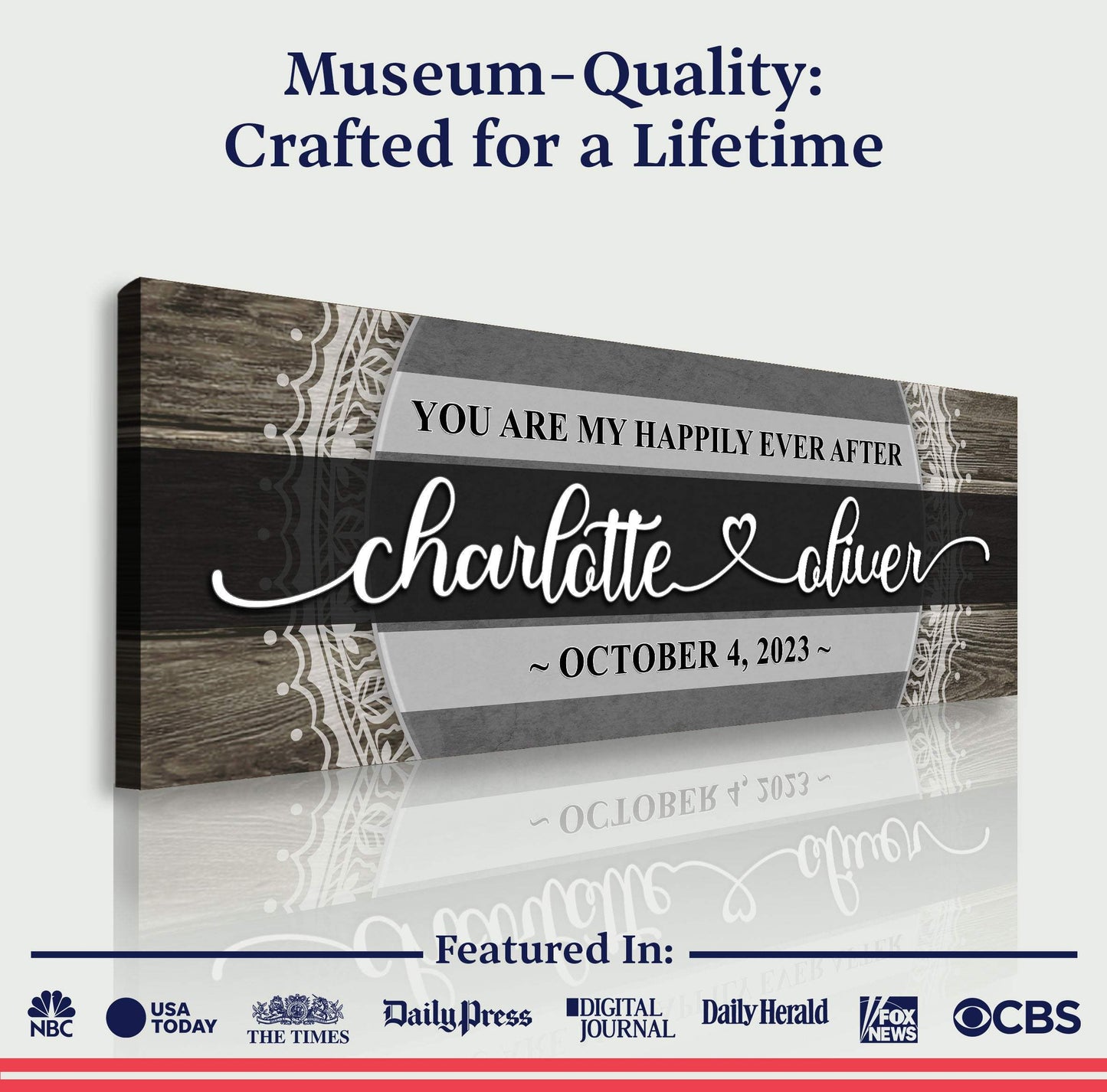 Personalized Happily Ever After Couple Sign VI - Tailored Canvases - Flyclothing LLC