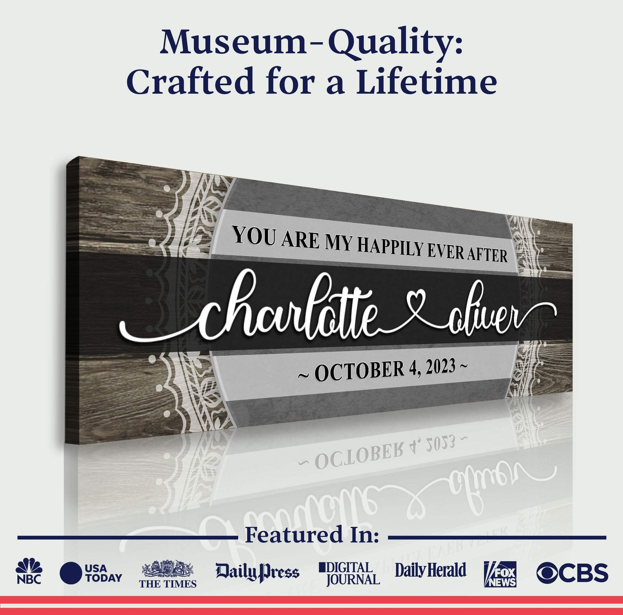 Personalized Happily Ever After Couple Sign VI - Tailored Canvases - Flyclothing LLC