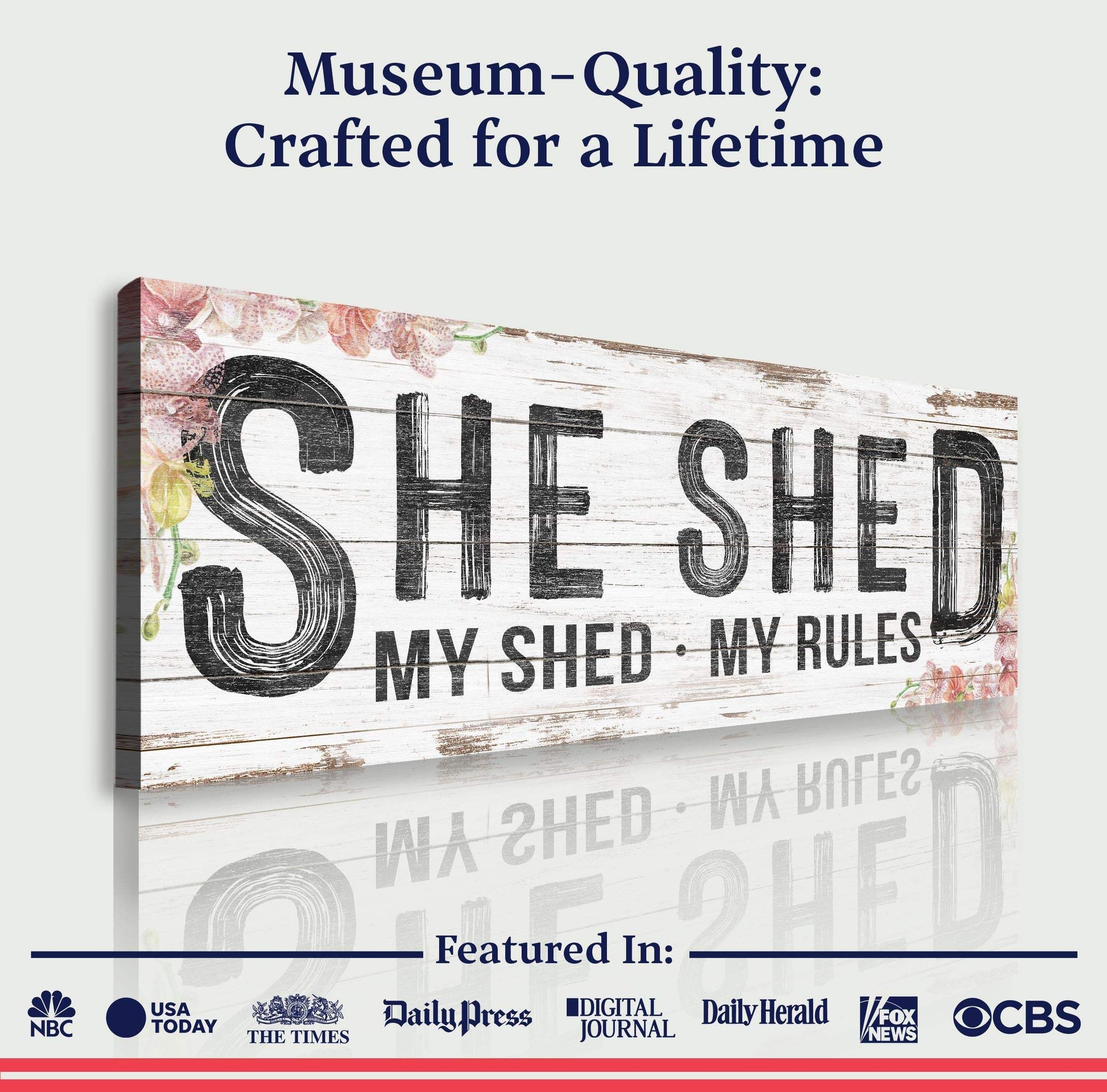 Personalized She Shed Sign XIV - Tailored Canvases - Flyclothing LLC