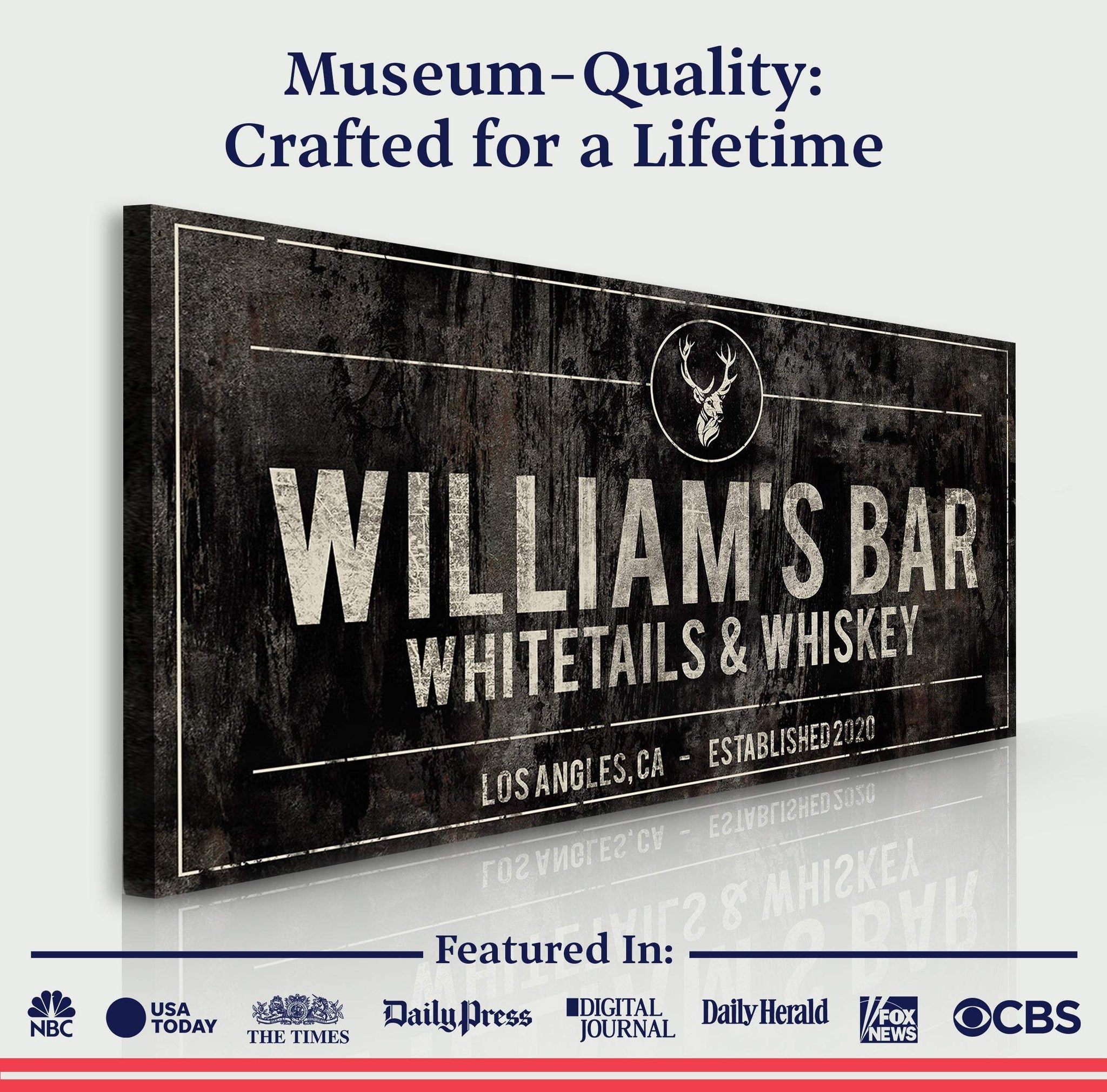 Whitetails and Whiskey Sign - Tailored Canvases - Flyclothing LLC