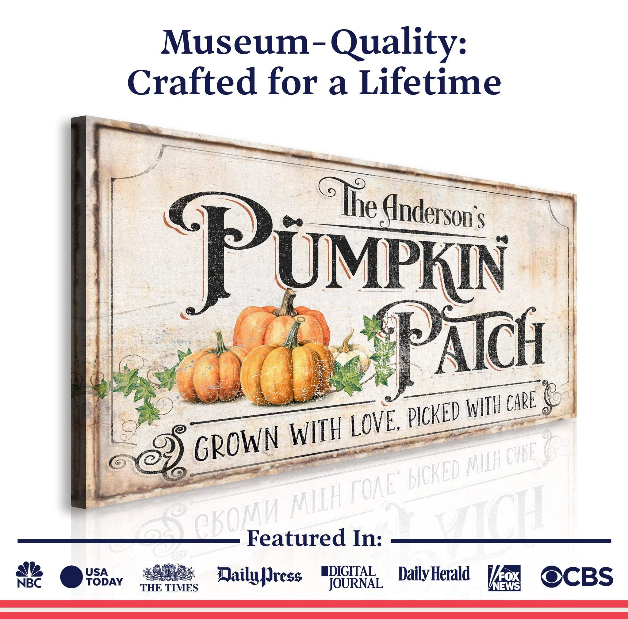 Personalized Pumpkin Patch Sign III - Tailored Canvases - Flyclothing LLC