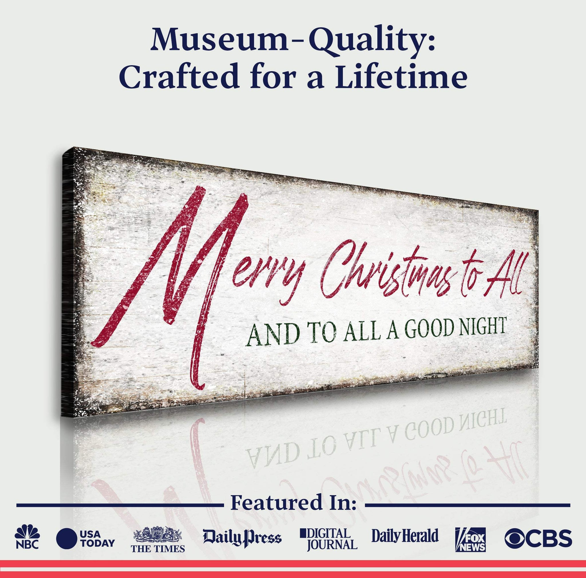 Merry Christmas To All And Goodnight Sign III - Tailored Canvases - Flyclothing LLC