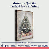 Vintage Christmas Tree With Gifts Wall Art II - Tailored Canvases - Flyclothing LLC