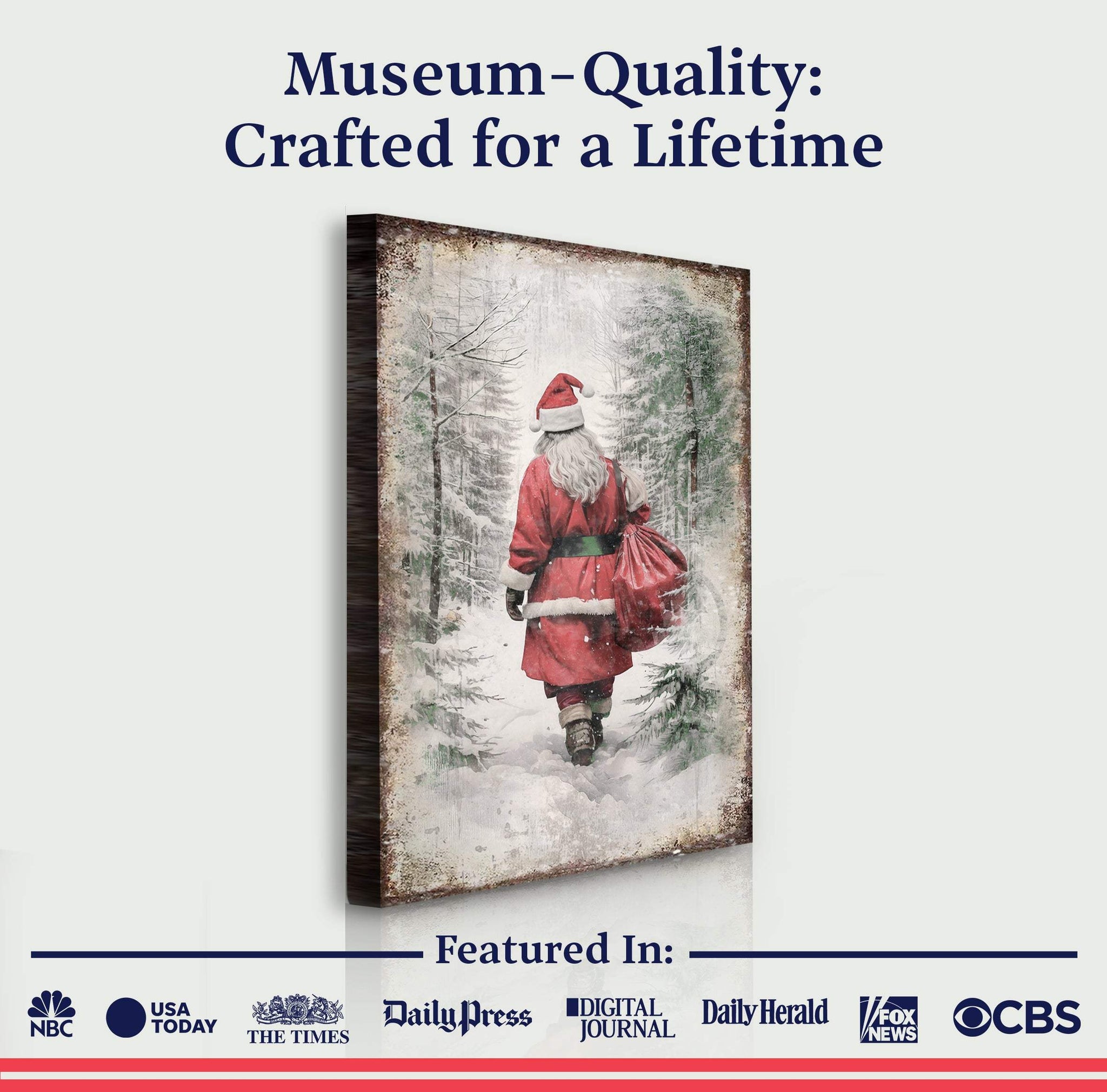 Vintage Christmas Santa Claus Wall Art V - Tailored Canvases - Flyclothing LLC