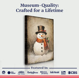 Vintage Snowman Christmas Wall Art IV - Tailored Canvases - Flyclothing LLC
