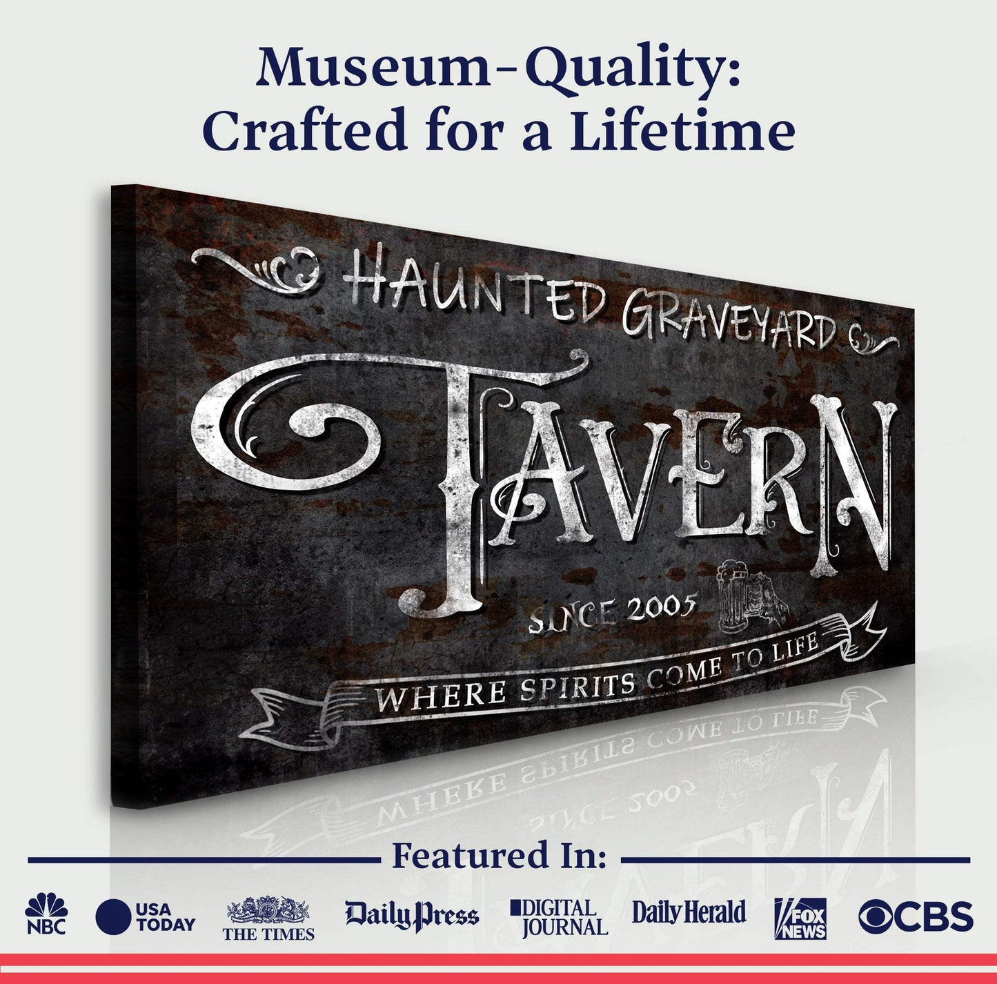 Haunted Graveyard Tavern Halloween Sign III - Tailored Canvases - Flyclothing LLC