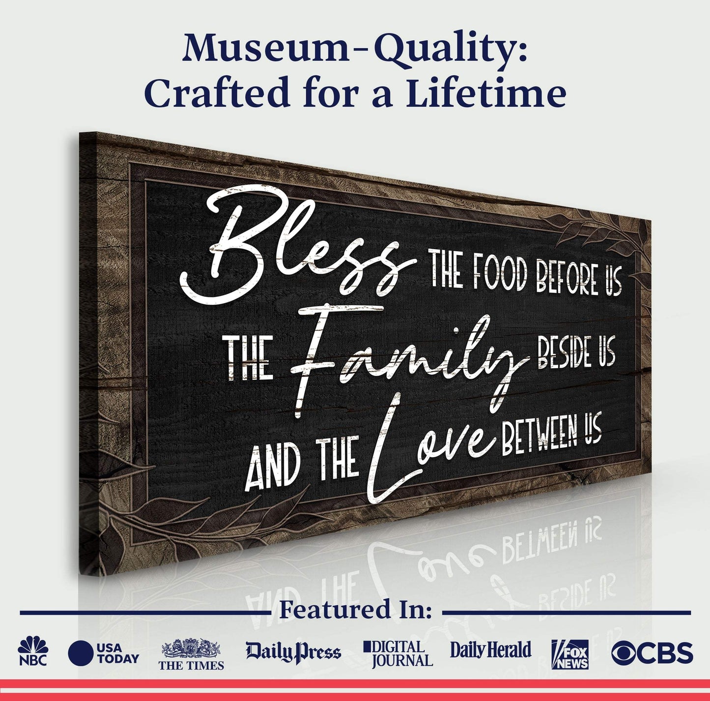 Bless The Food Before Us And The Love Between Us Sign III - Tailored Canvases - Flyclothing LLC