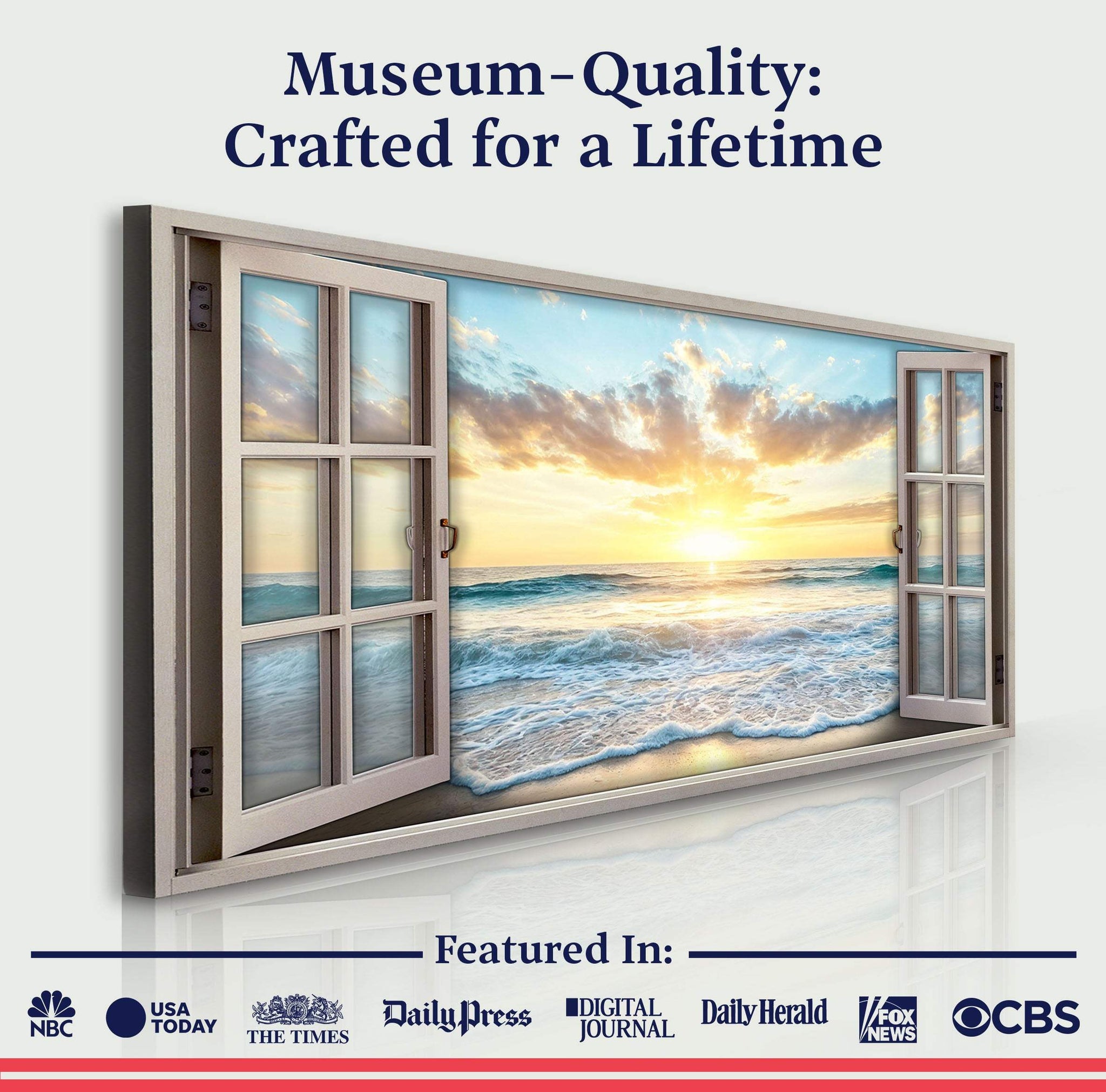 Sunrise Beach Window Scenery Wall Art - Tailored Canvases - Flyclothing LLC