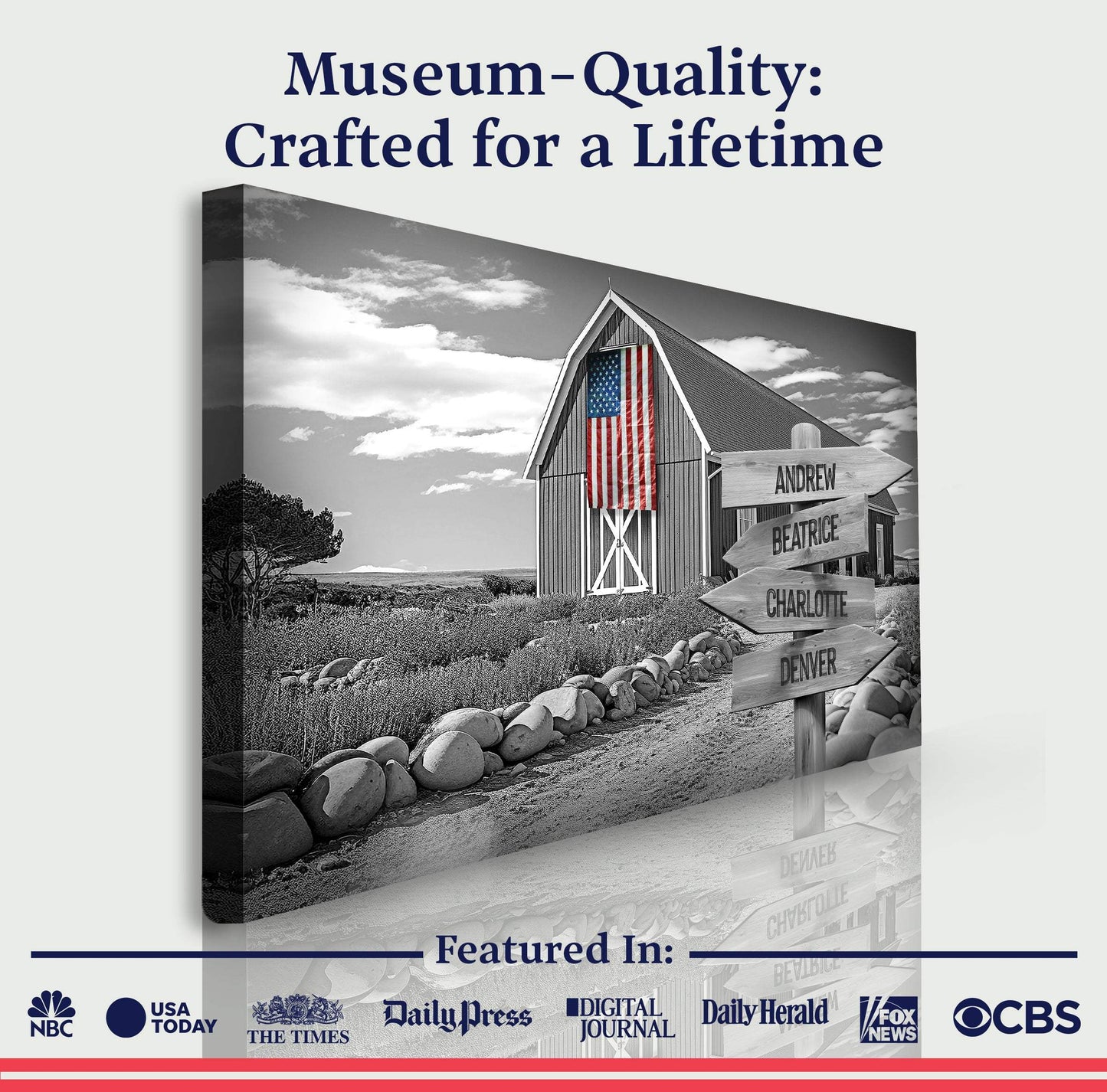Family Names American Barn Sign - Tailored Canvases - Flyclothing LLC
