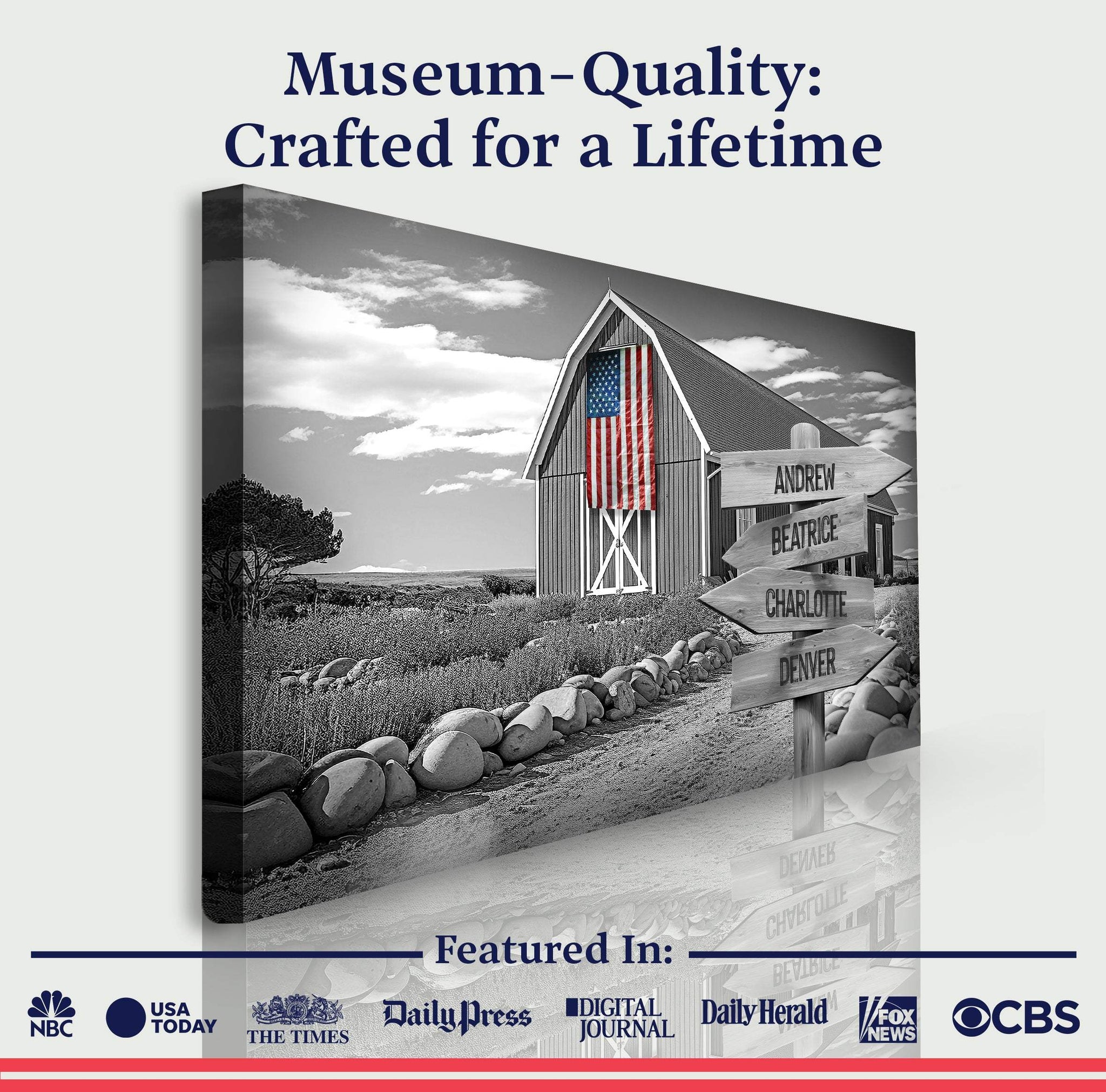 Family Names American Barn Sign - Tailored Canvases - Flyclothing LLC