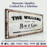 Bar and Grill Sign VII - Tailored Canvases - Flyclothing LLC