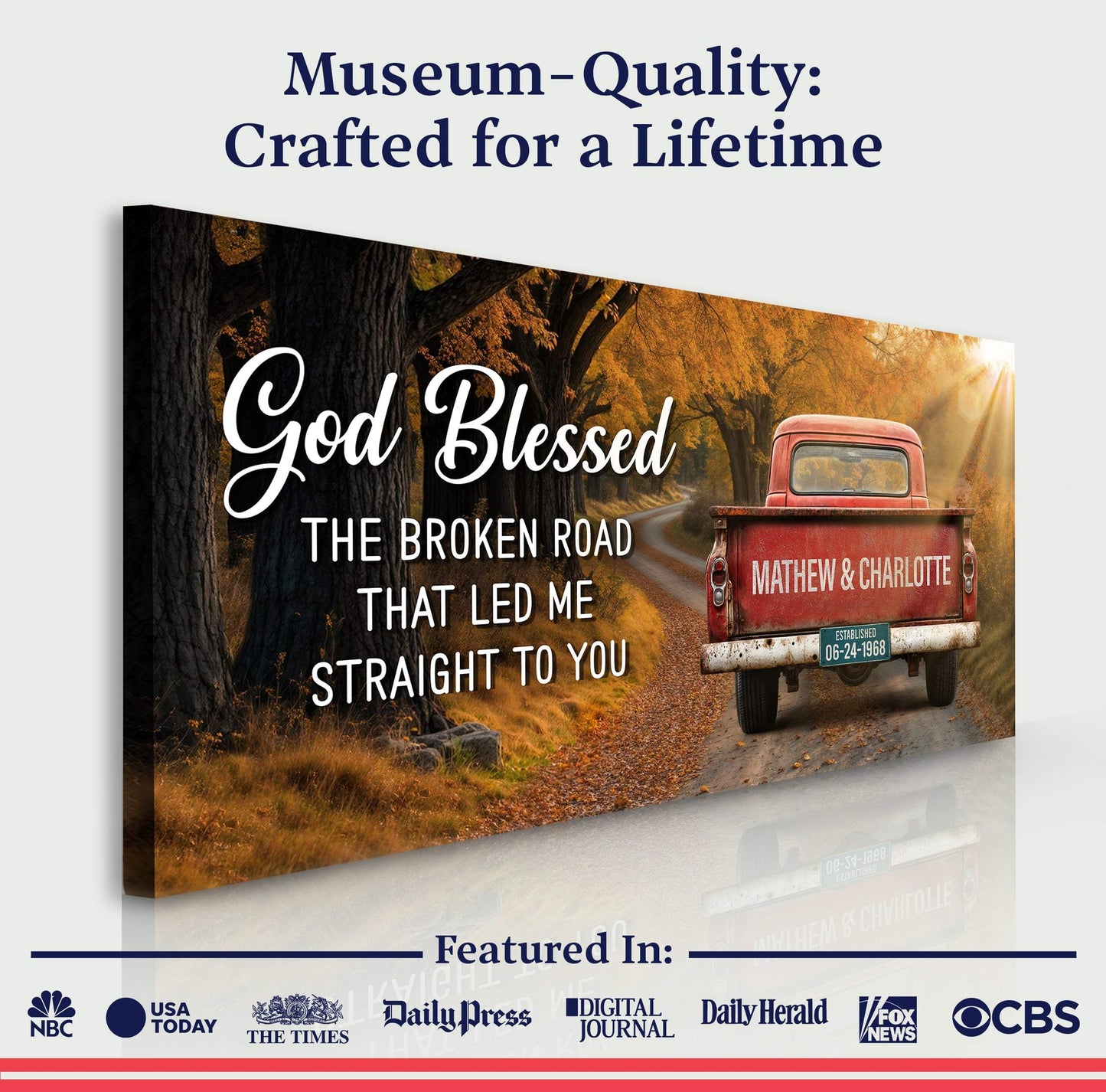 Custom Vintage Truck Couple Sign II - Tailored Canvases - Flyclothing LLC