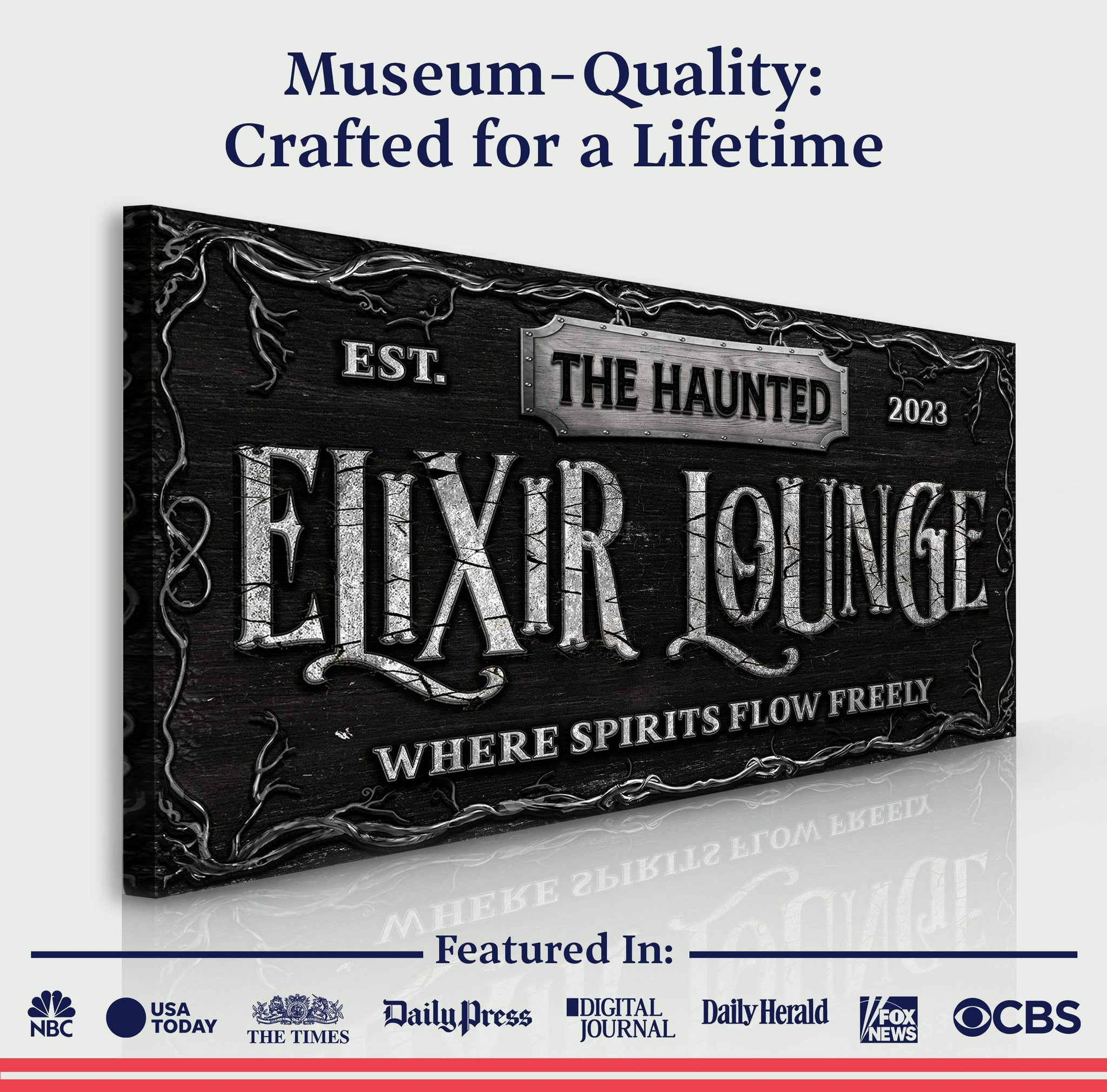 The Haunted Elixir Lounge Halloween Sign - Tailored Canvases - Flyclothing LLC
