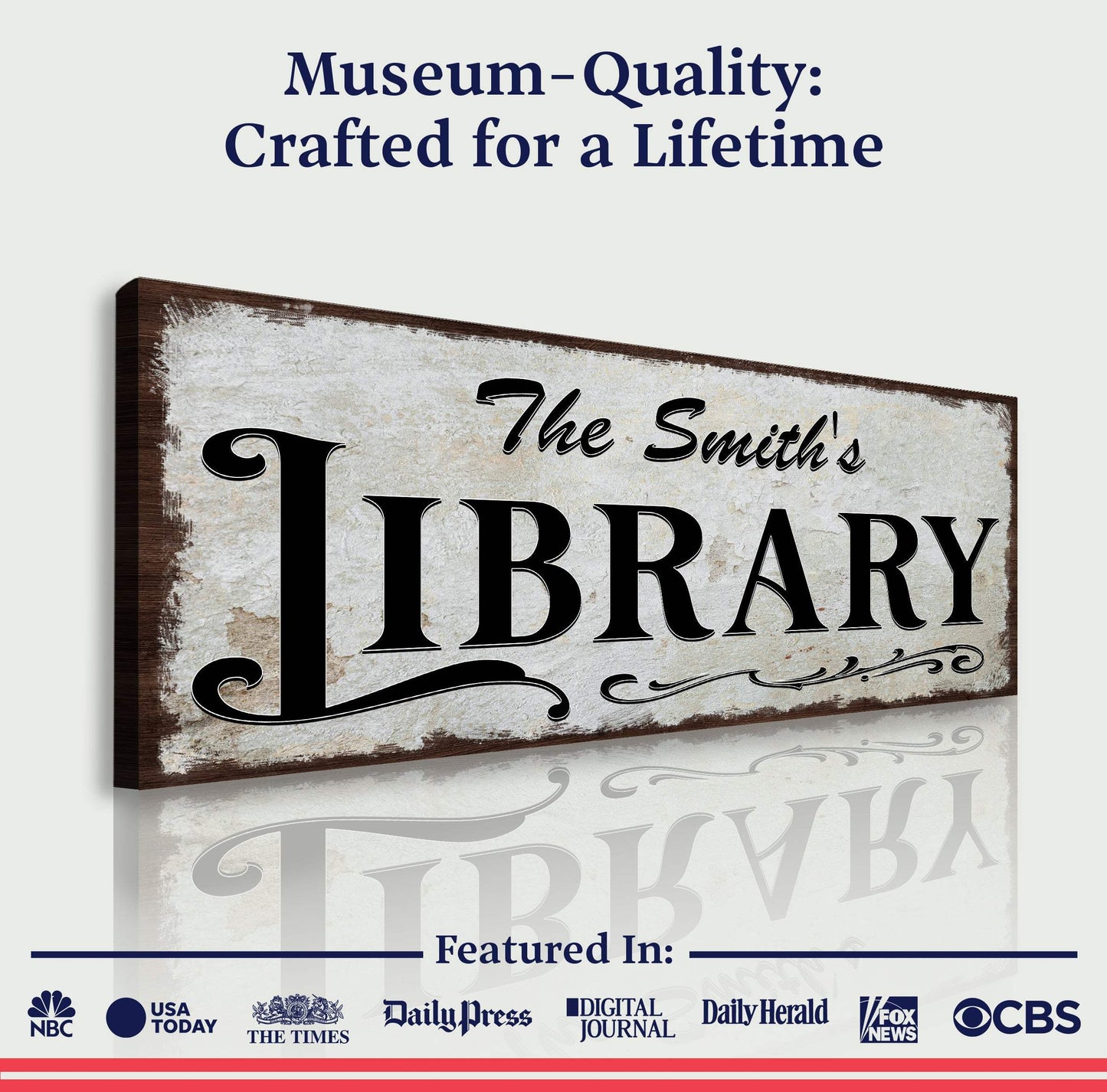 Personalized Library Sign III - Tailored Canvases - Flyclothing LLC