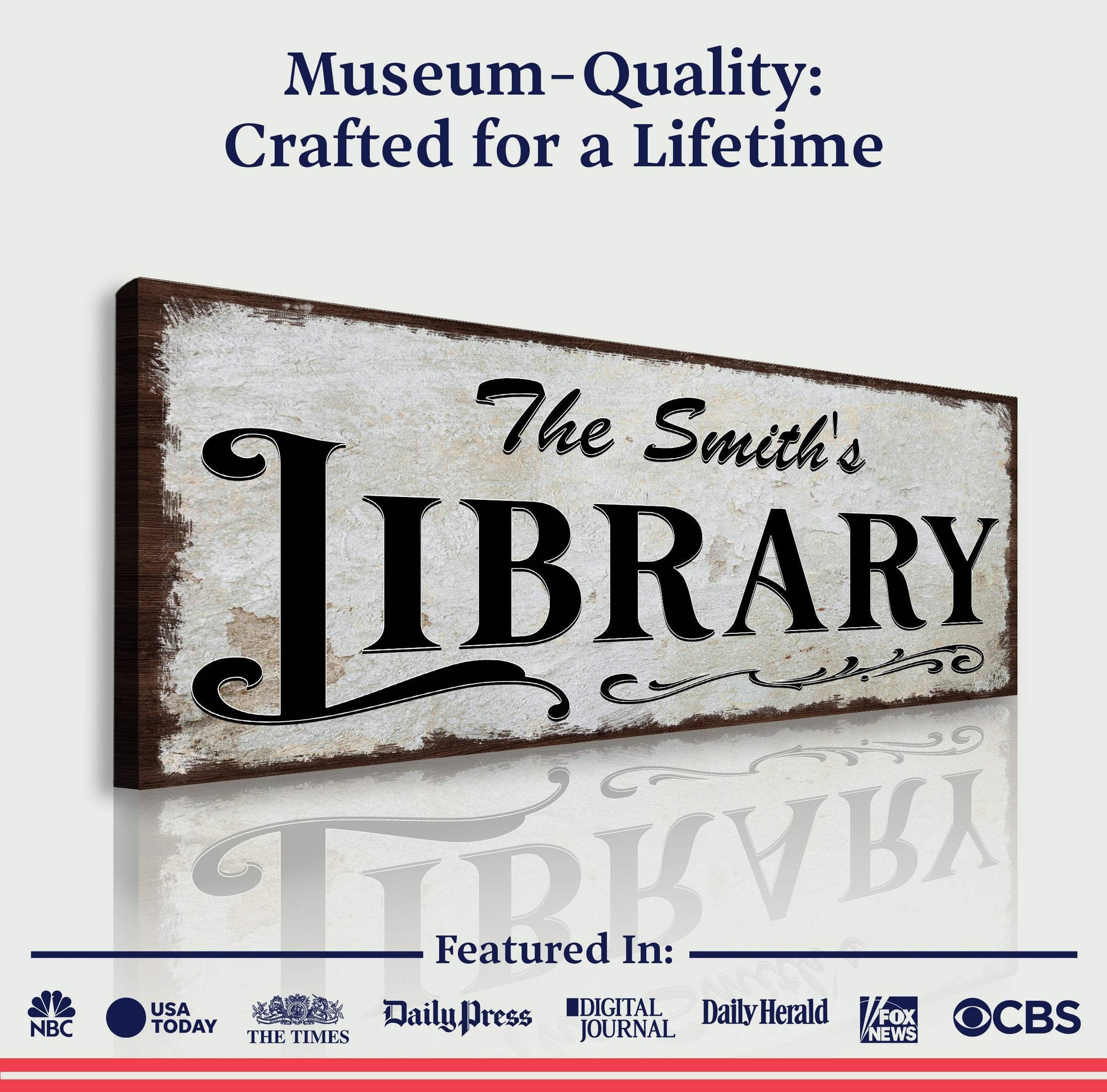 Personalized Library Sign III - Tailored Canvases - Flyclothing LLC
