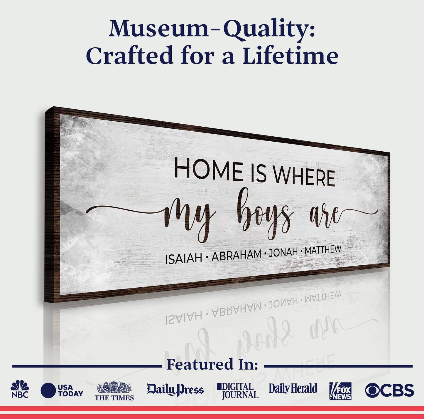 Home Is Where My Boys Are Sign II - Tailored Canvases - Flyclothing LLC