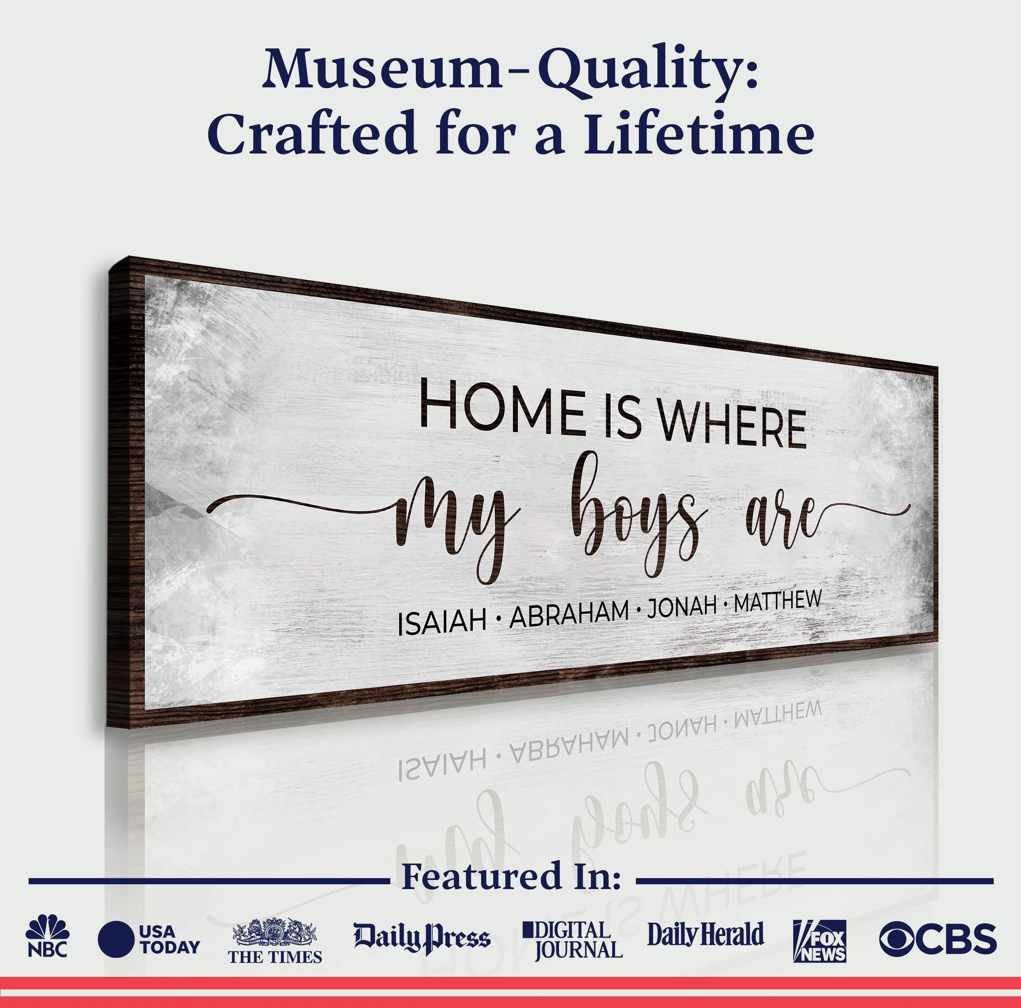 Home Is Where My Boys Are Sign II - Tailored Canvases - Flyclothing LLC