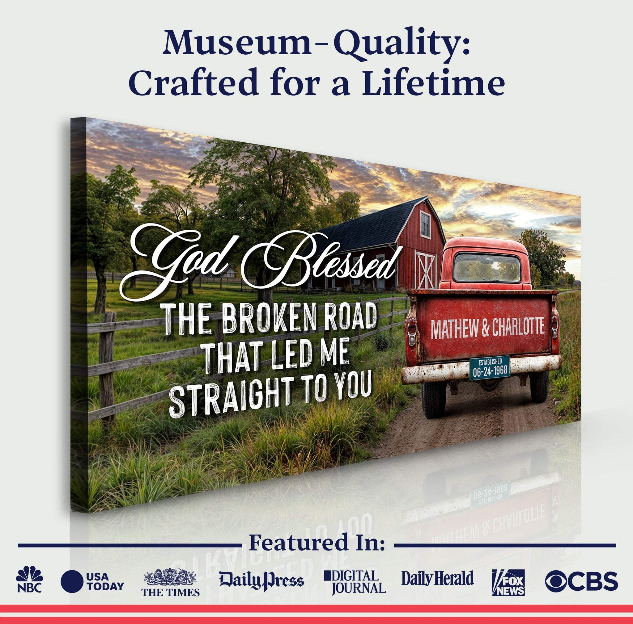 Custom Vintage Truck Couple Sign V - Tailored Canvases - Flyclothing LLC