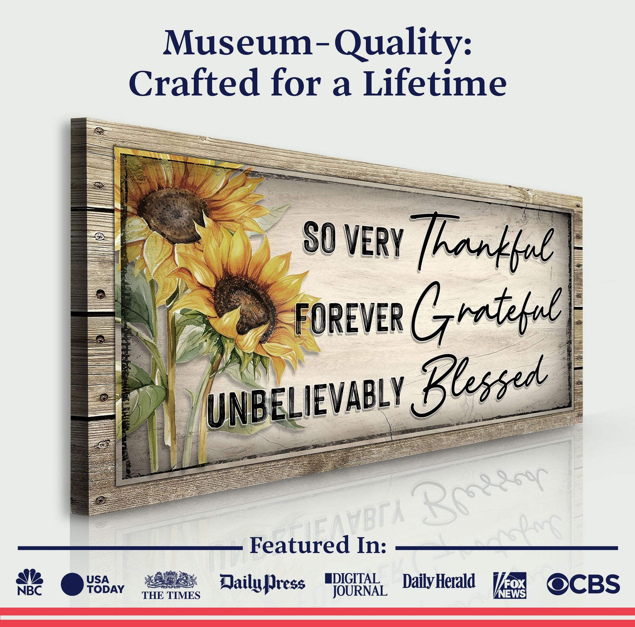 Grateful Thankful Blessed Family Sign II - Tailored Canvases - Flyclothing LLC