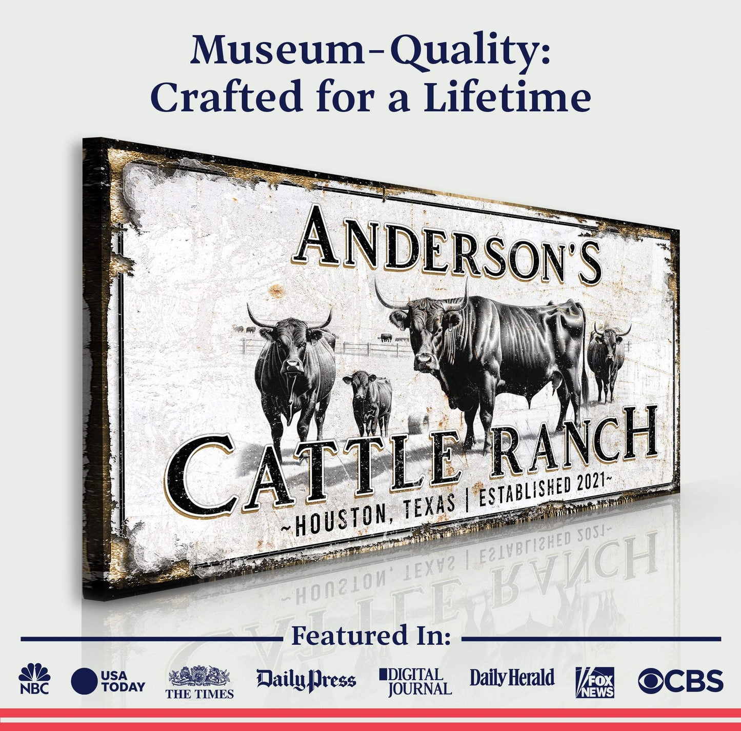 Personalized Cattle Sign - Tailored Canvases - Flyclothing LLC