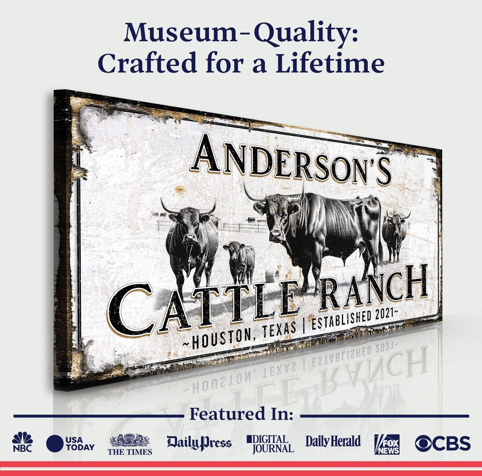 Personalized Cattle Sign - Tailored Canvases - Flyclothing LLC