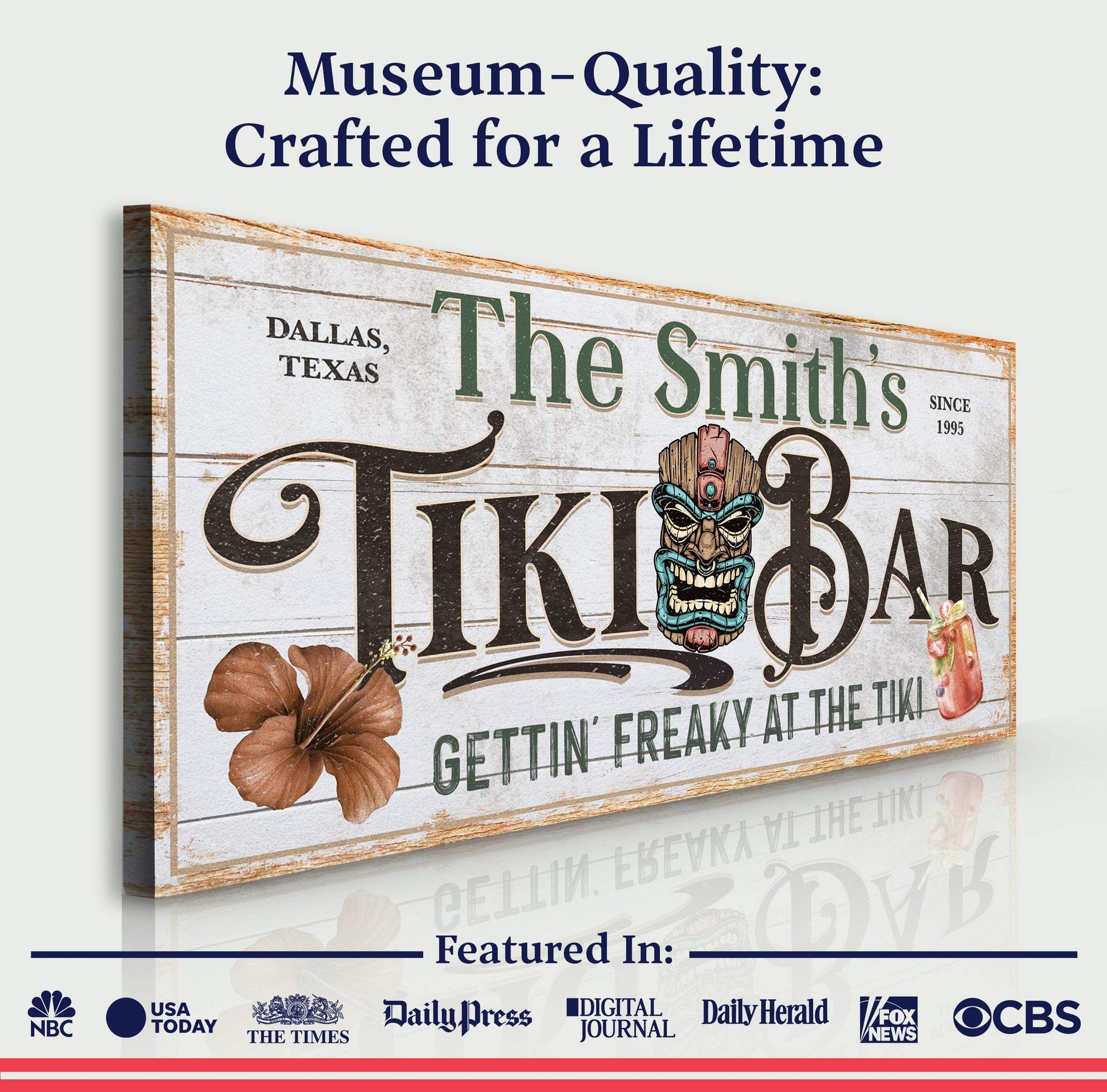 Personalized Tiki Bar Sign - Tailored Canvases - Flyclothing LLC
