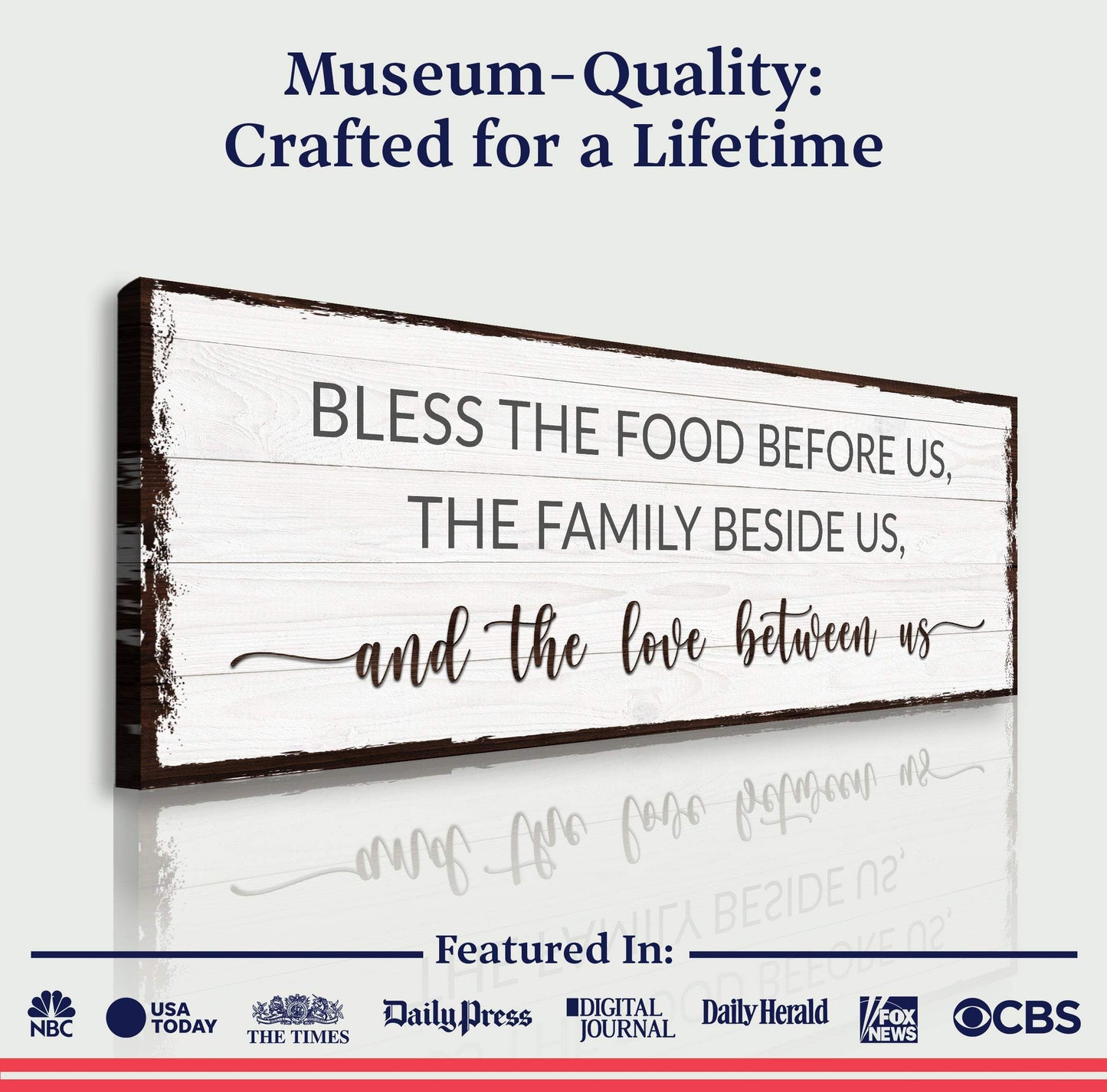 Bless The Food Before Us And The Love Between Us Sign - Tailored Canvases - Flyclothing LLC