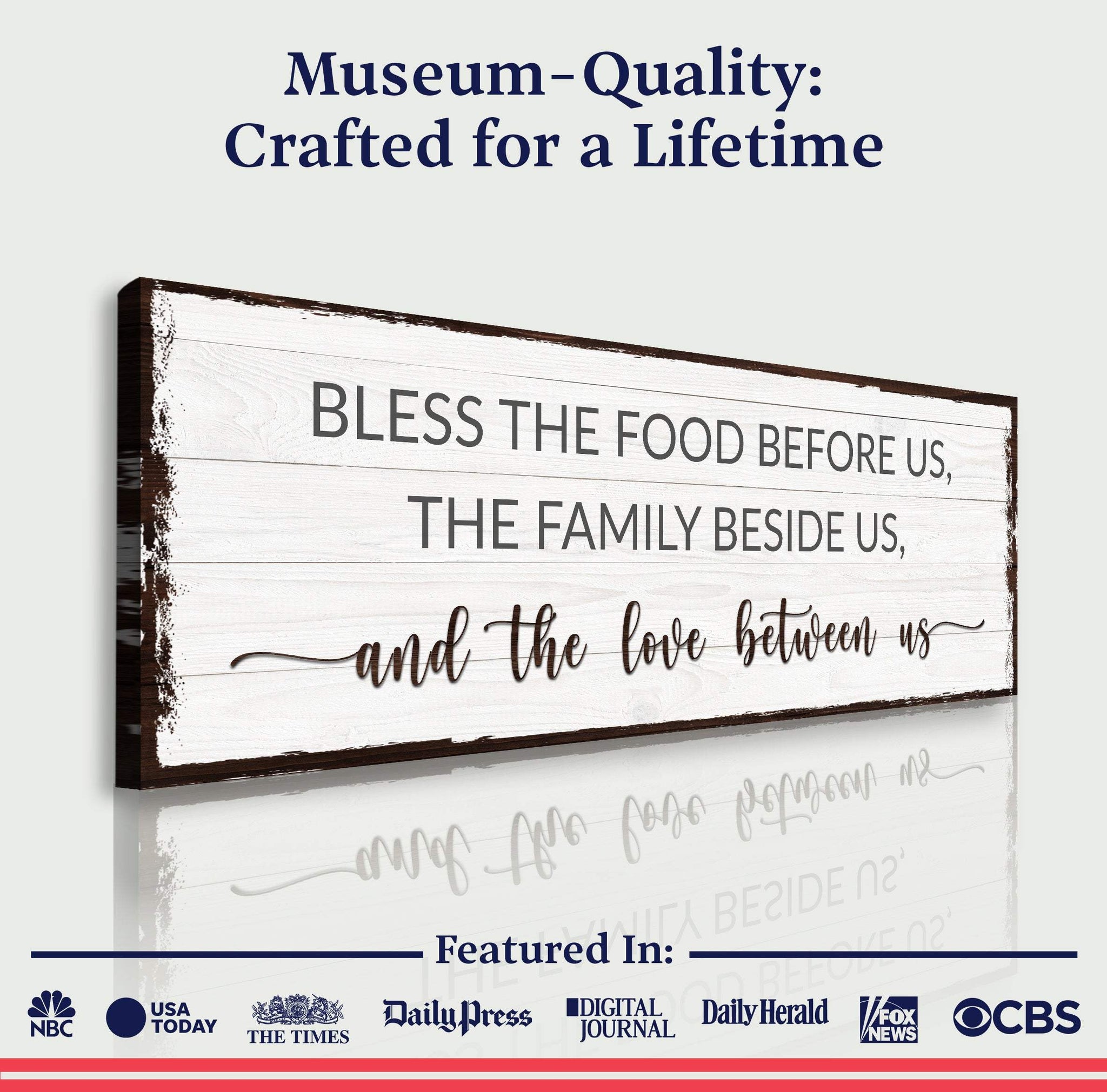 Bless The Food Before Us And The Love Between Us Sign - Tailored Canvases - Flyclothing LLC