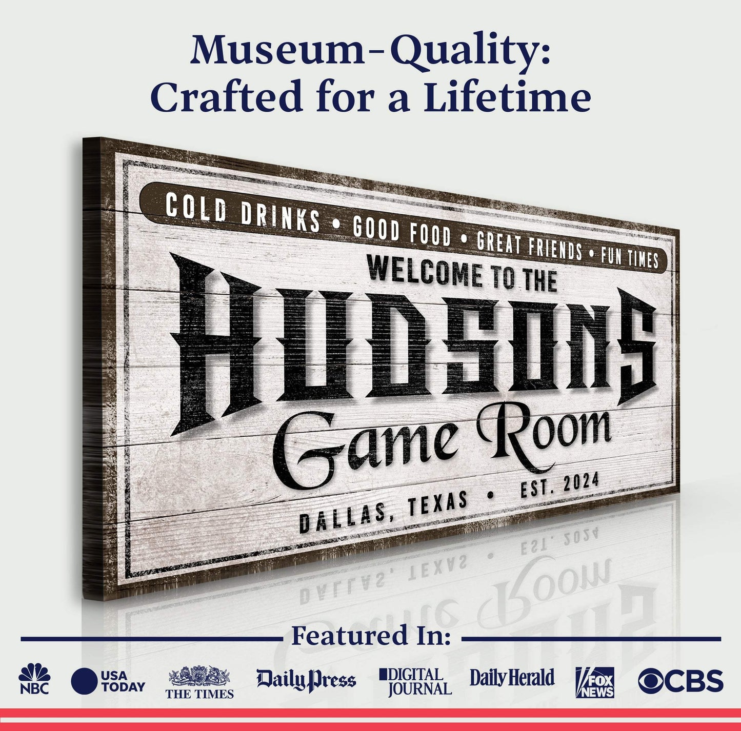 Personalized Game Room Sign IV - Tailored Canvases - Flyclothing LLC