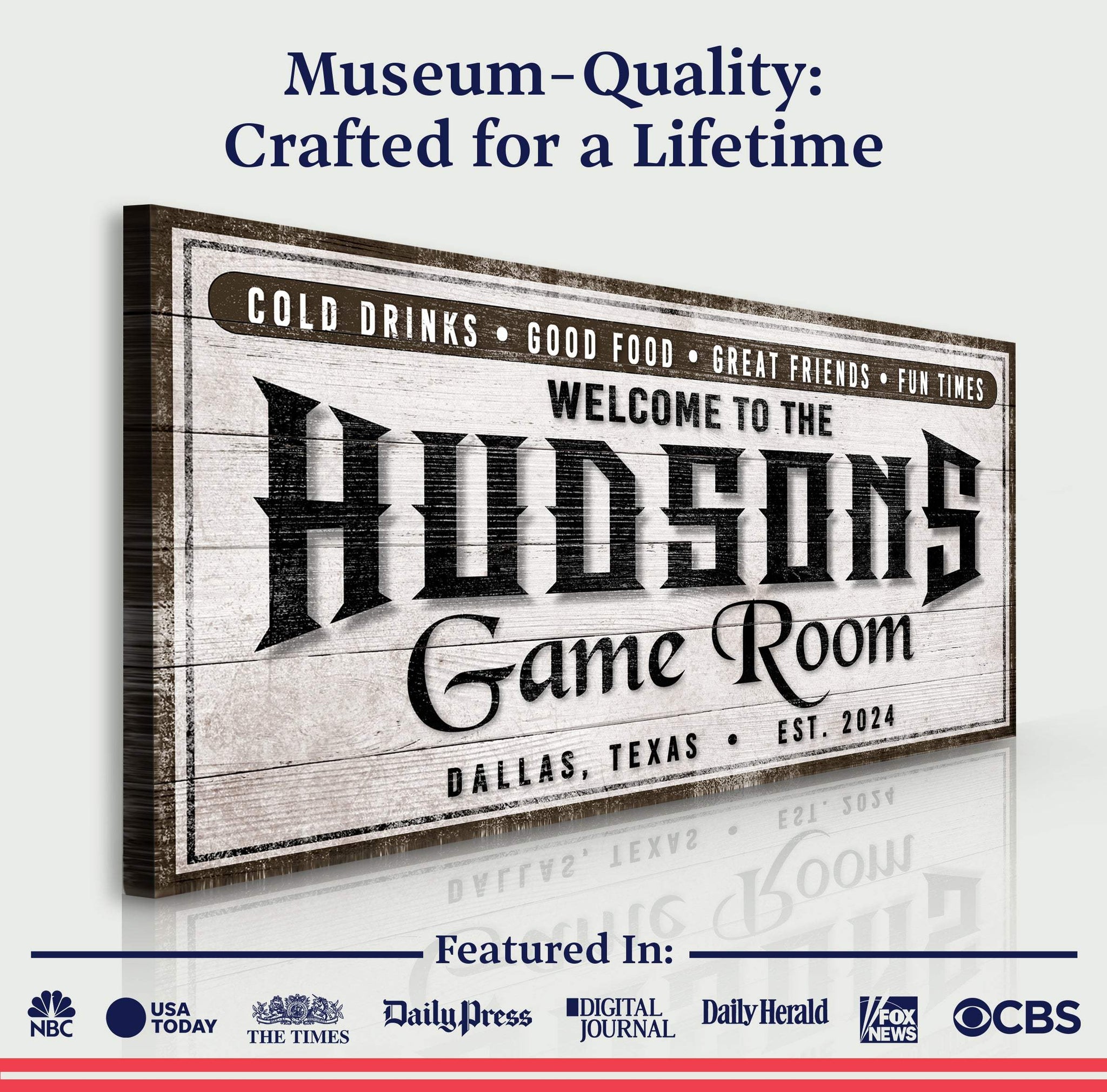 Personalized Game Room Sign IV - Tailored Canvases - Flyclothing LLC
