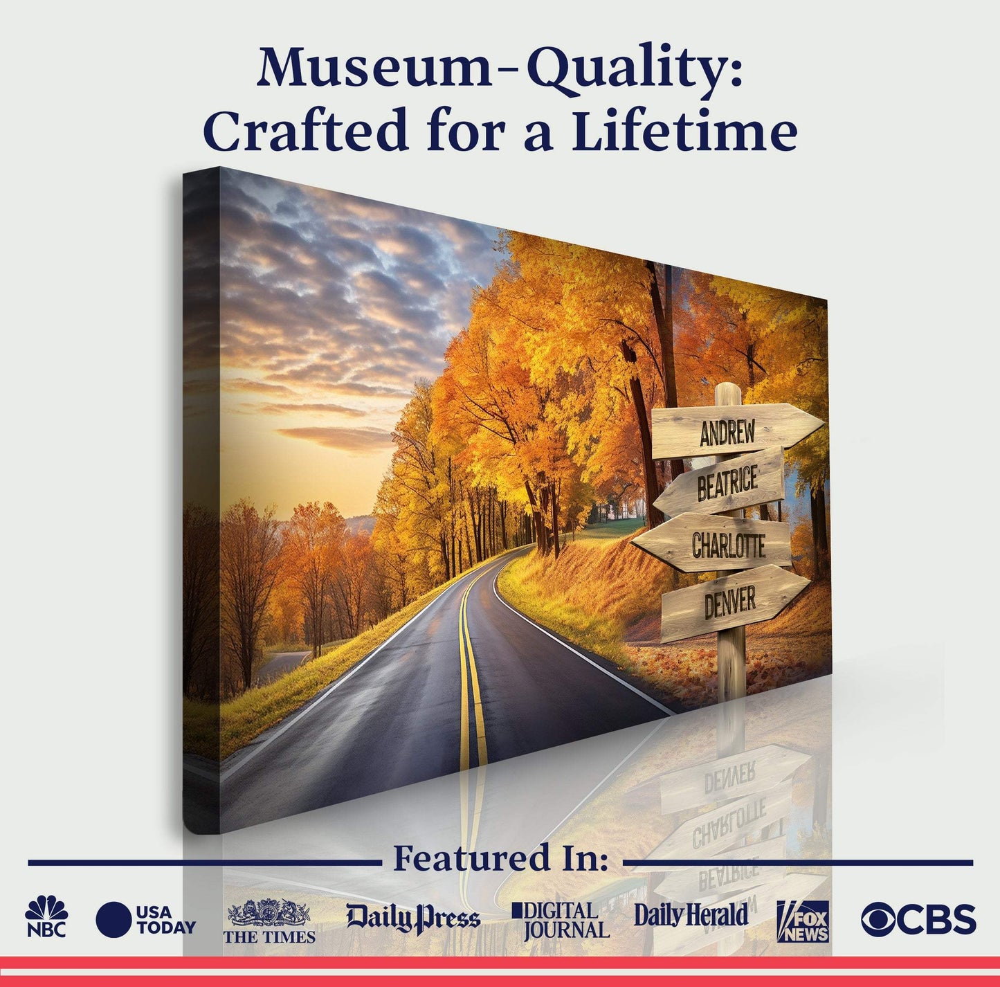 Family Names Autumn Road Sign - Tailored Canvases - Flyclothing LLC