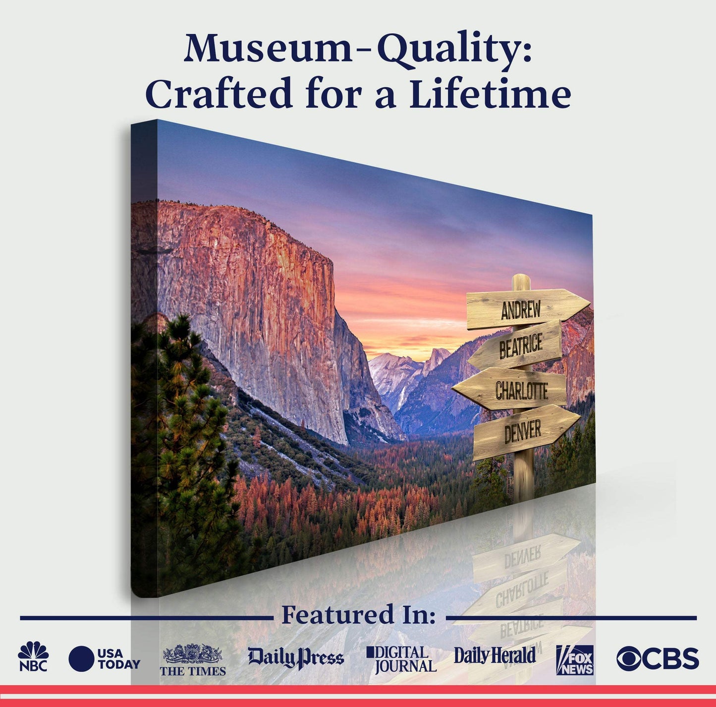Yosemite Sunset Family Names Sign - Tailored Canvases - Flyclothing LLC