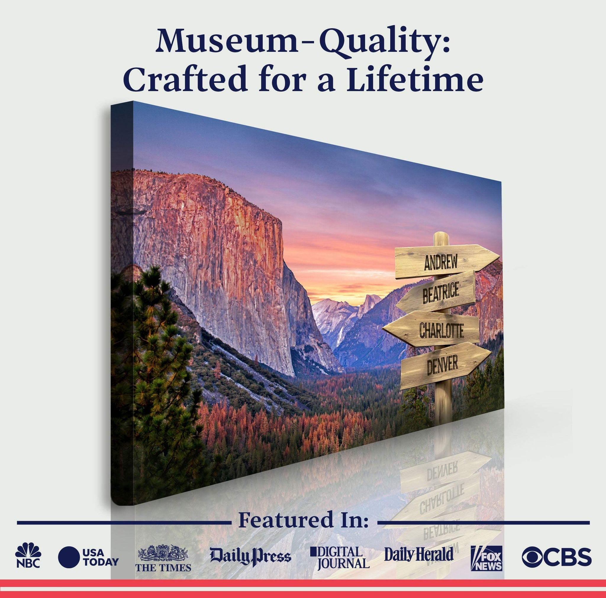 Yosemite Sunset Family Names Sign - Tailored Canvases - Flyclothing LLC