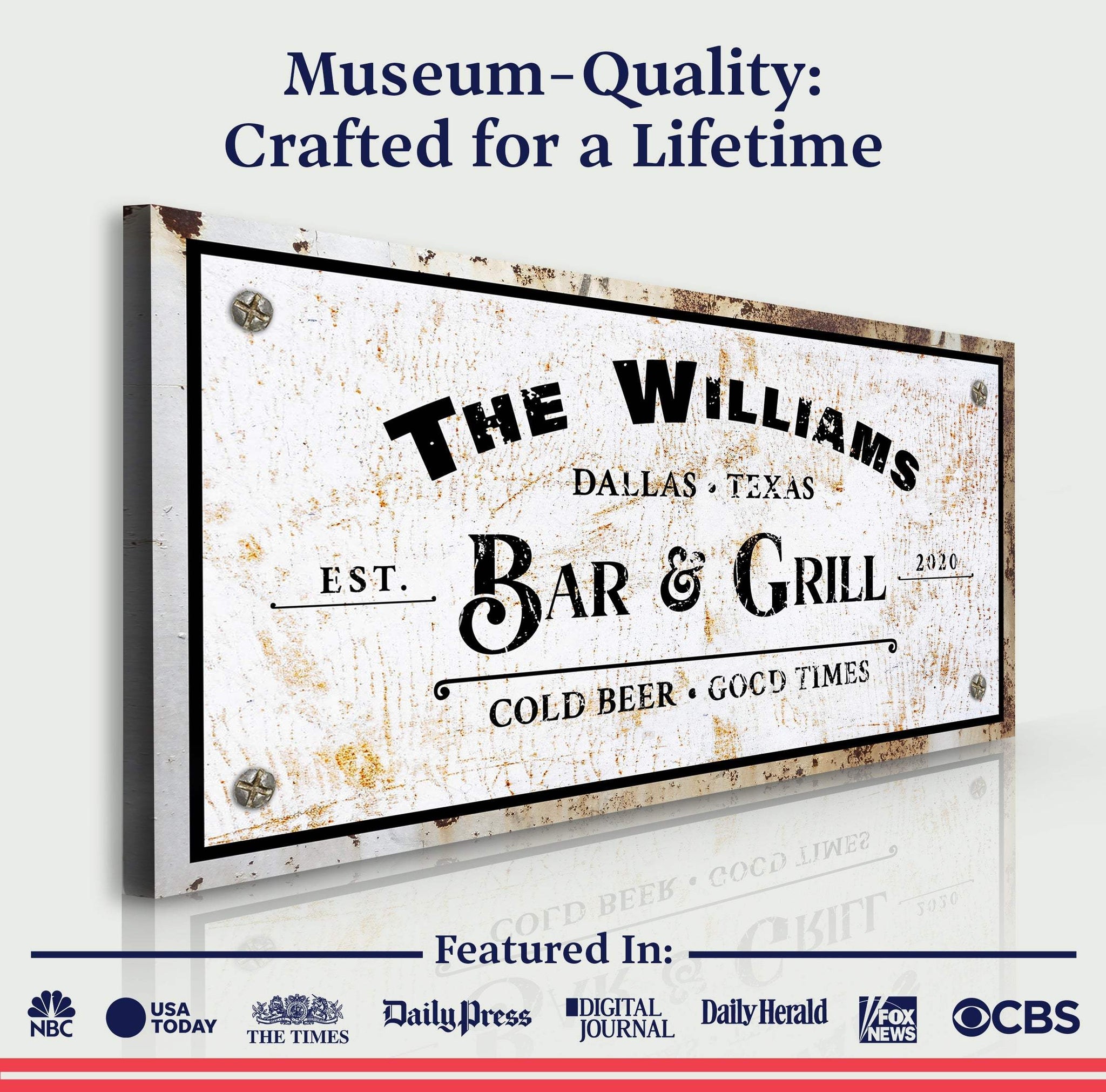 Bar and Grill Sign VIII - Tailored Canvases - Flyclothing LLC