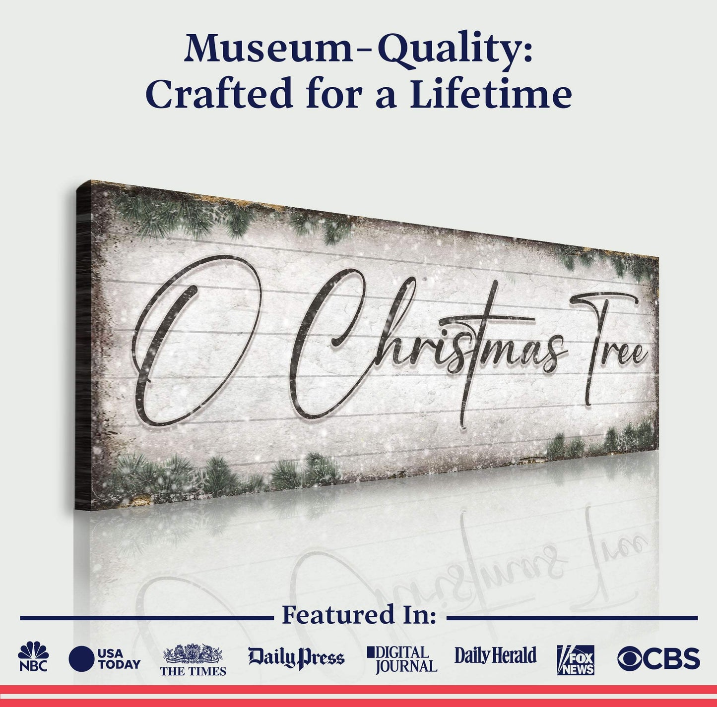 O Christmas Tree, Wood Christmas Sign - Tailored Canvases - Flyclothing LLC
