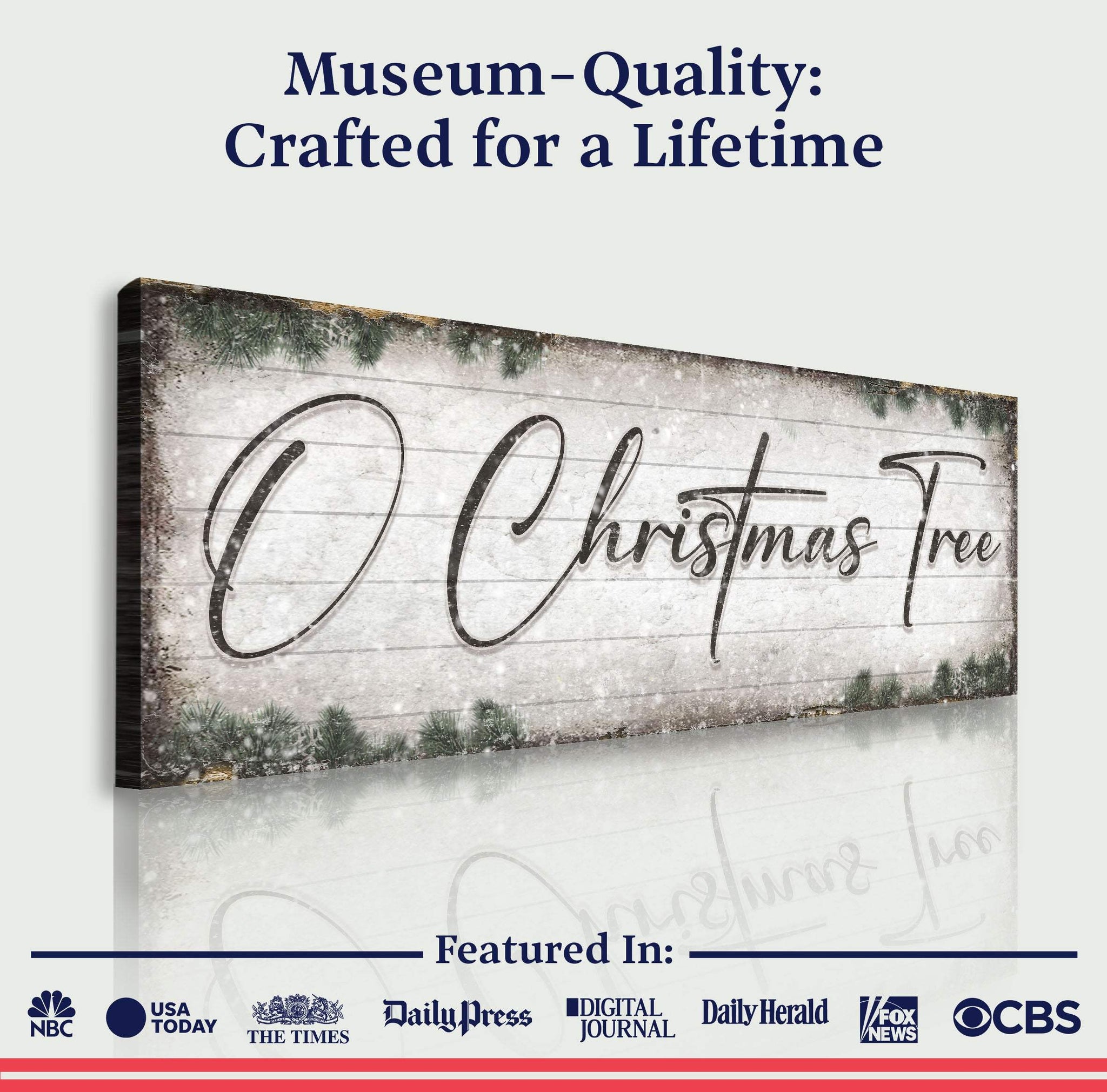 O Christmas Tree, Wood Christmas Sign - Tailored Canvases - Flyclothing LLC