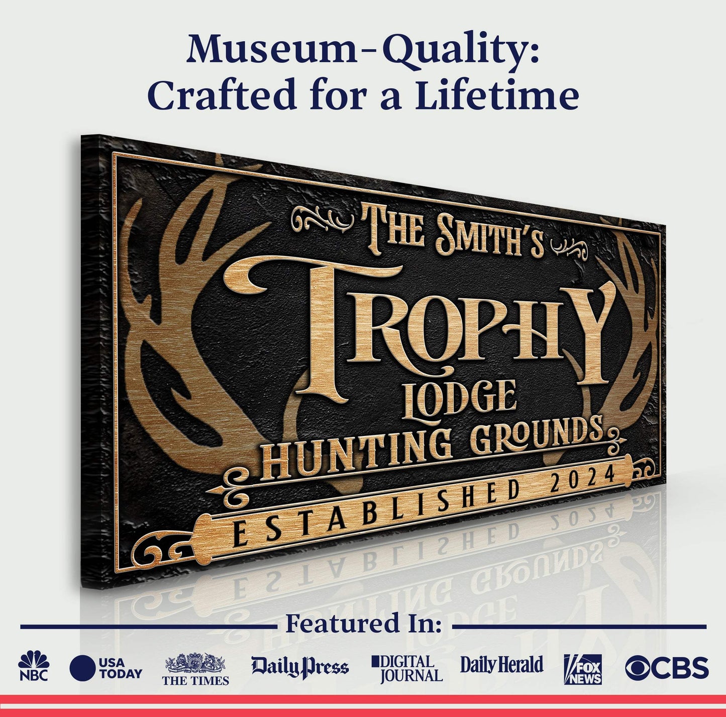 Personalized Family Antler Sign III - Tailored Canvases - Flyclothing LLC