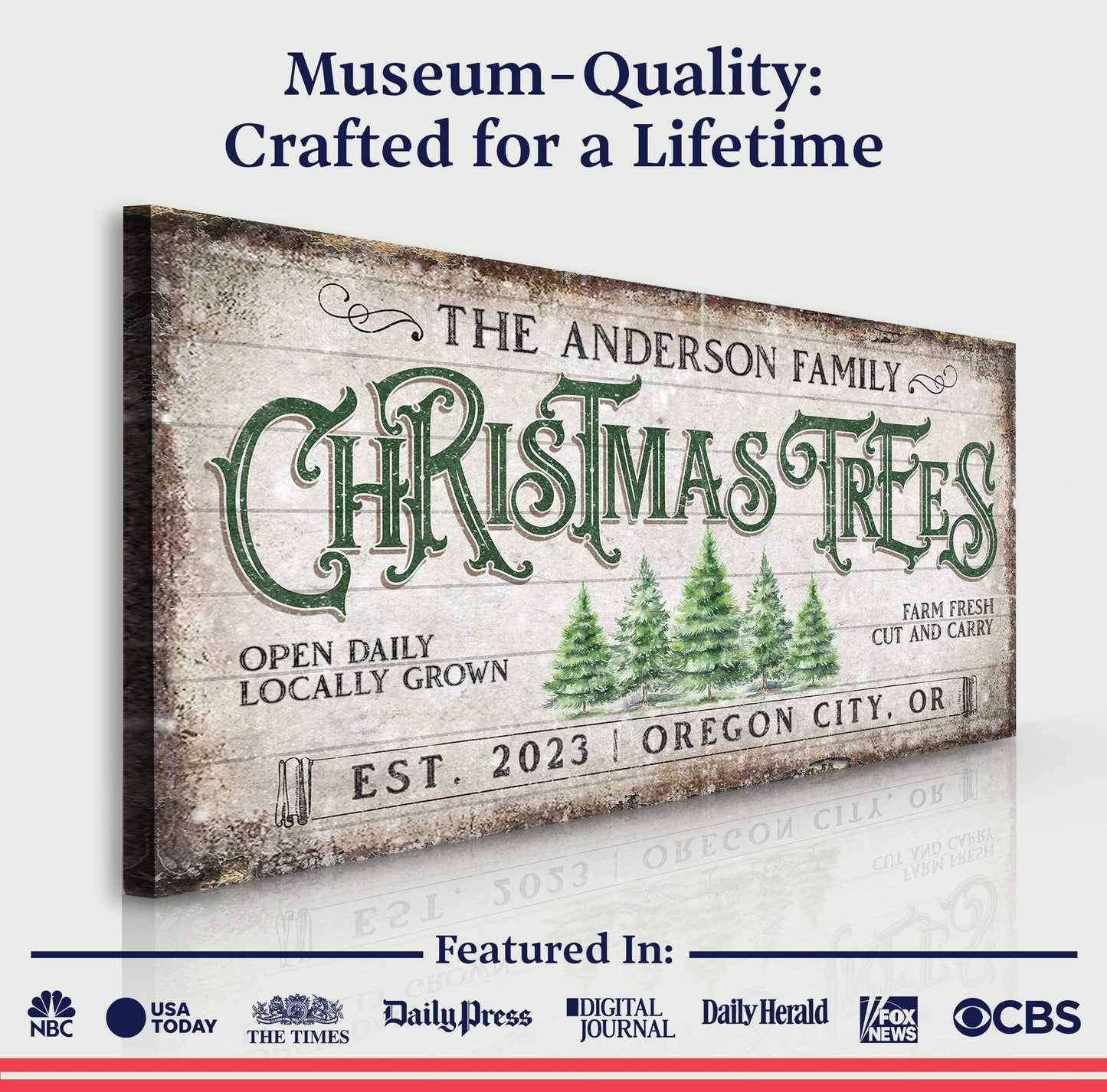 Family Christmas Tree Farm Sign IV - Tailored Canvases - Flyclothing LLC