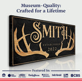 Personalized Family Antler Sign - Tailored Canvases - Flyclothing LLC