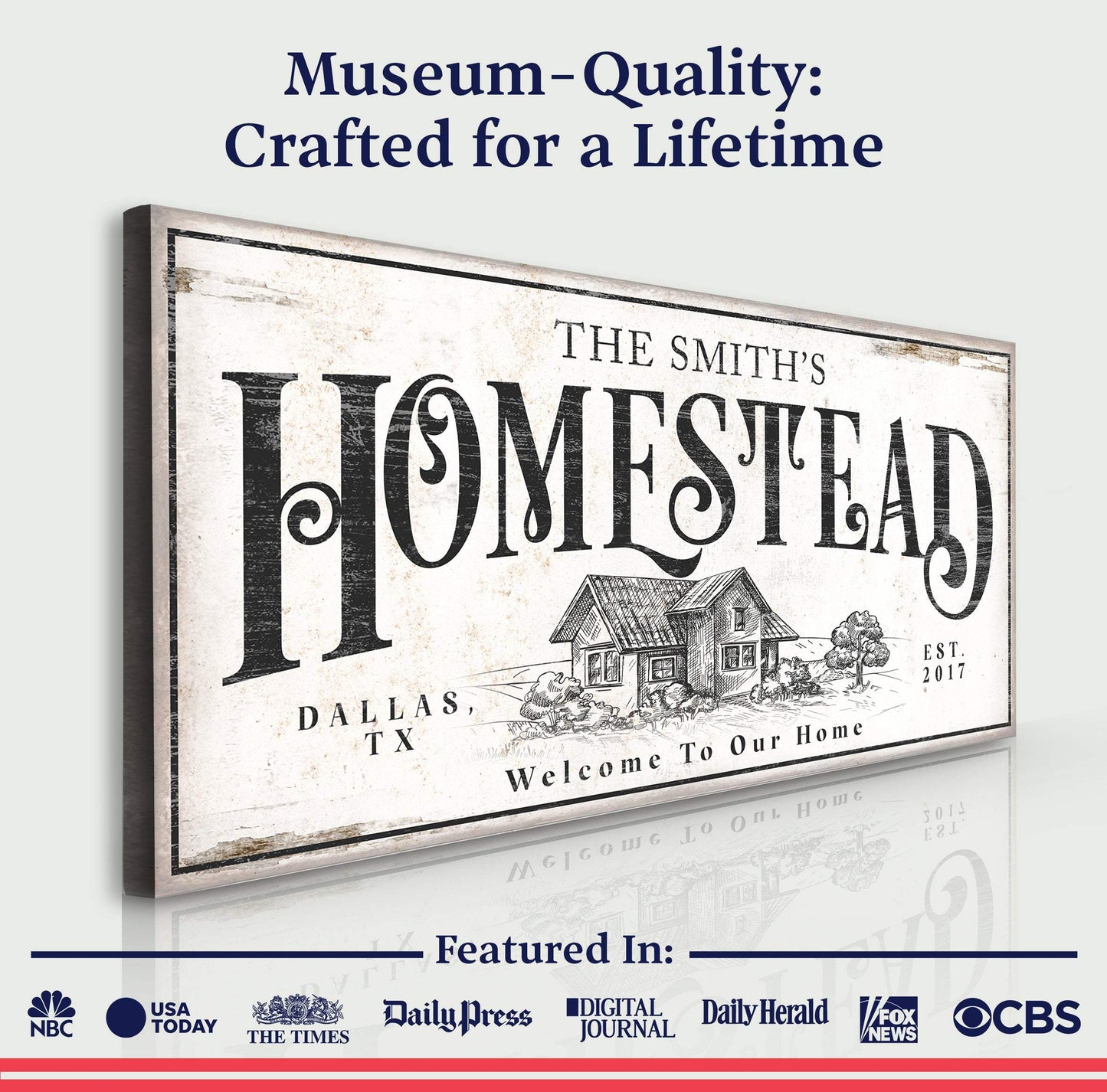 Vintage Homestead Sign II - Tailored Canvases - Flyclothing LLC