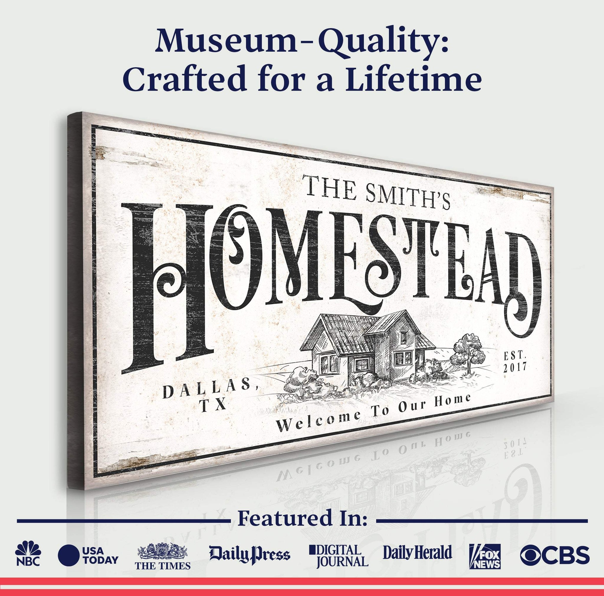 Vintage Homestead Sign II - Tailored Canvases - Flyclothing LLC