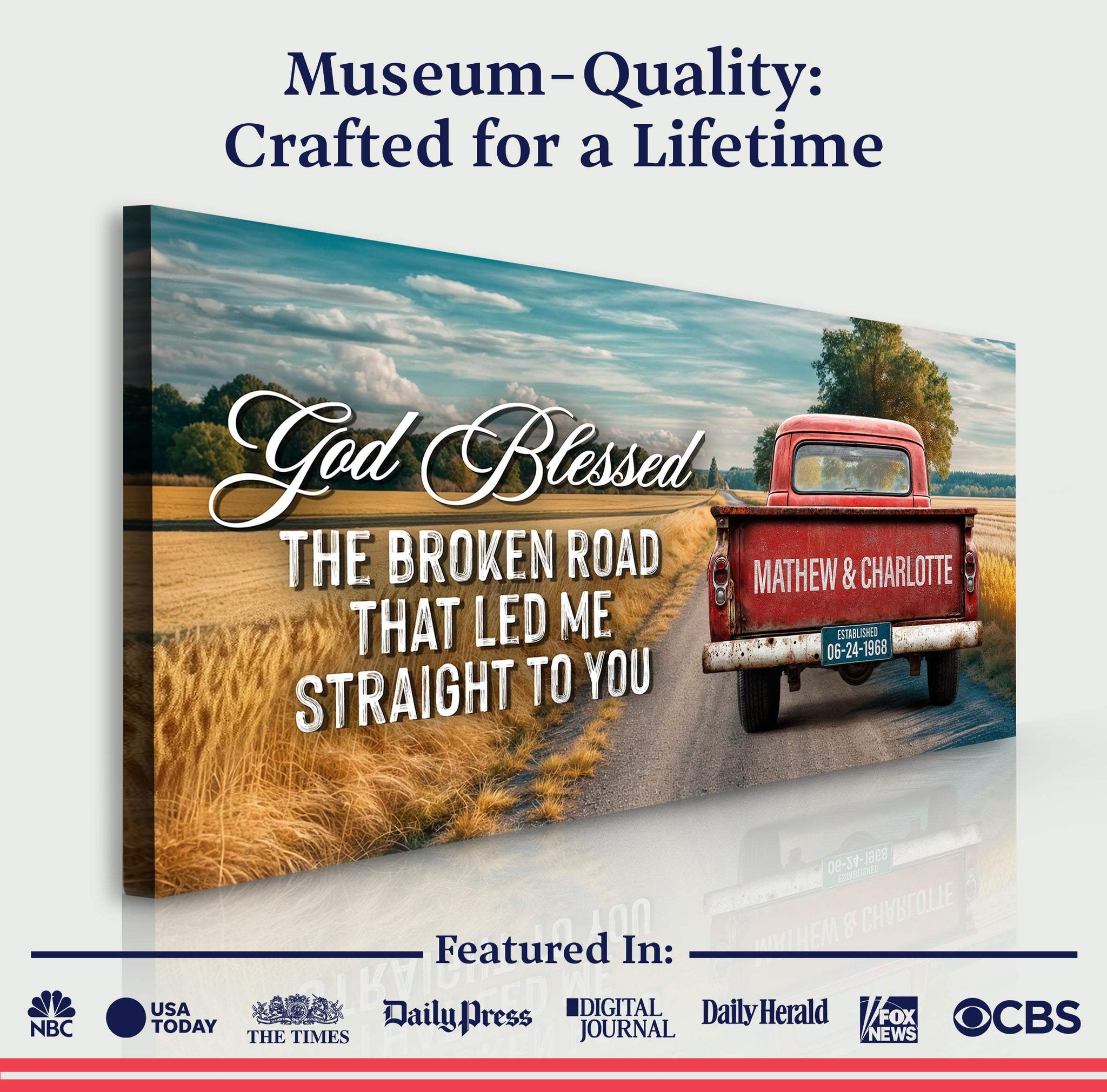 Custom Vintage Truck Couple Sign IV - Tailored Canvases - Flyclothing LLC