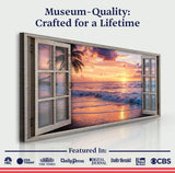 Sunset Beach Window Scenery Wall Art - Tailored Canvases - Flyclothing LLC