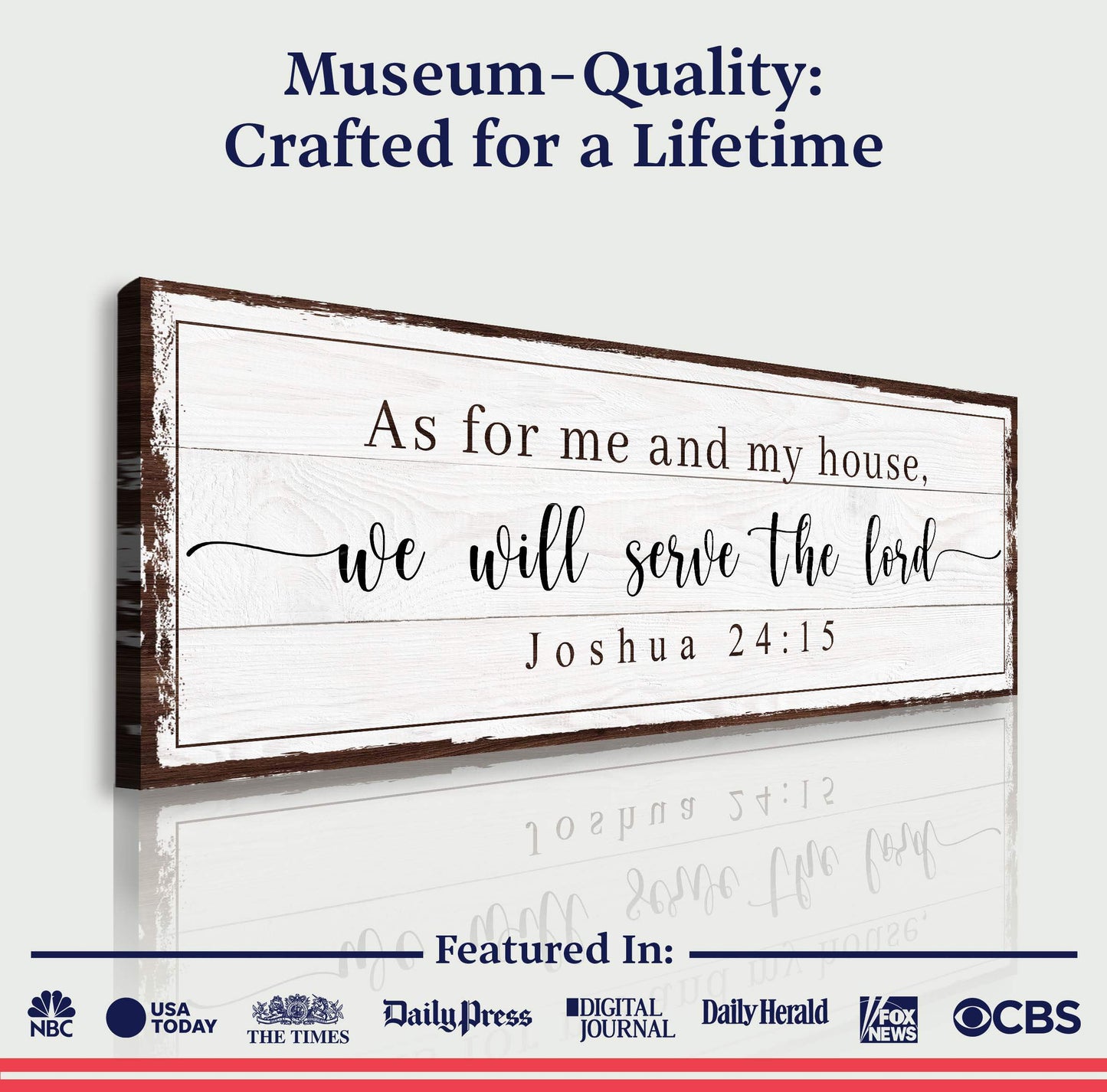 Joshua 24:15 - We Will Serve The Lord Vintage Sign VII - Tailored Canvases - Flyclothing LLC