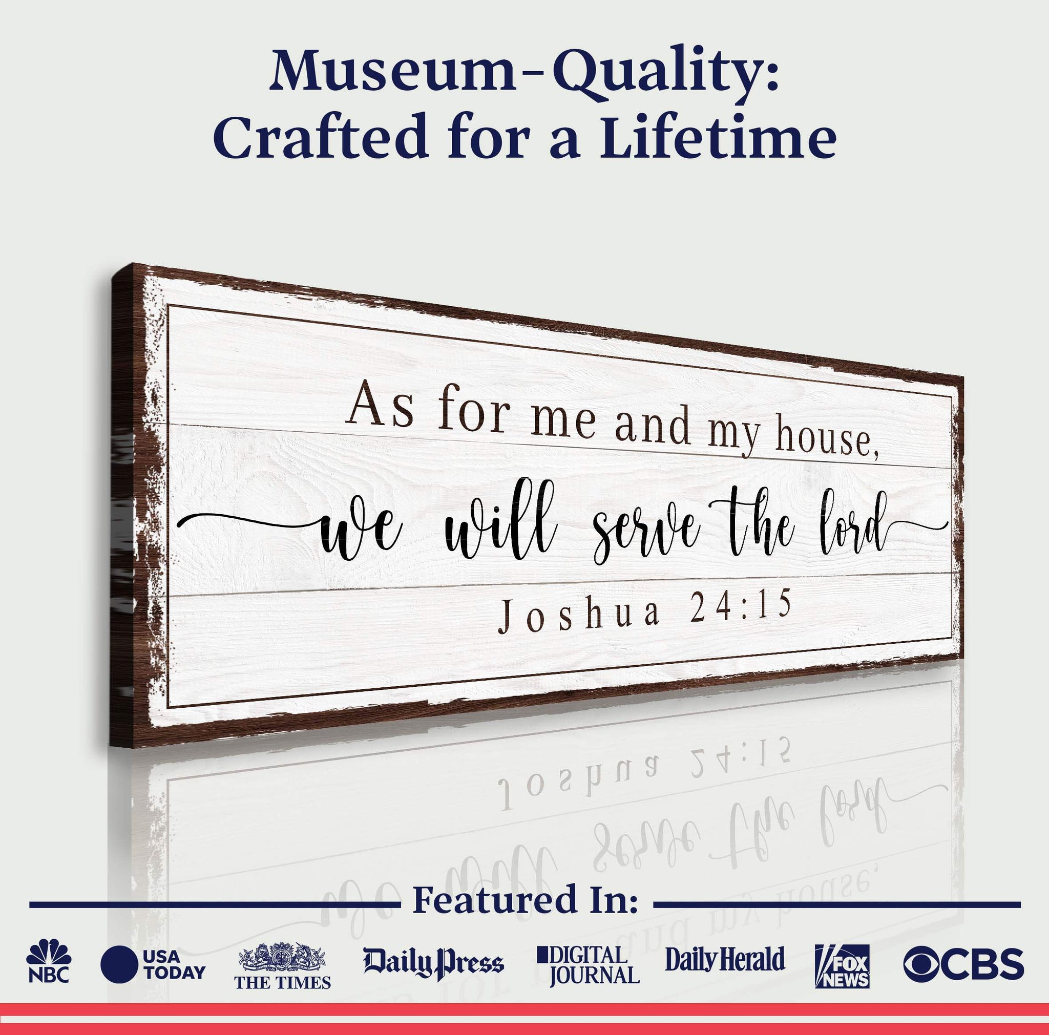 Joshua 24:15 - We Will Serve The Lord Vintage Sign VII - Tailored Canvases - Flyclothing LLC