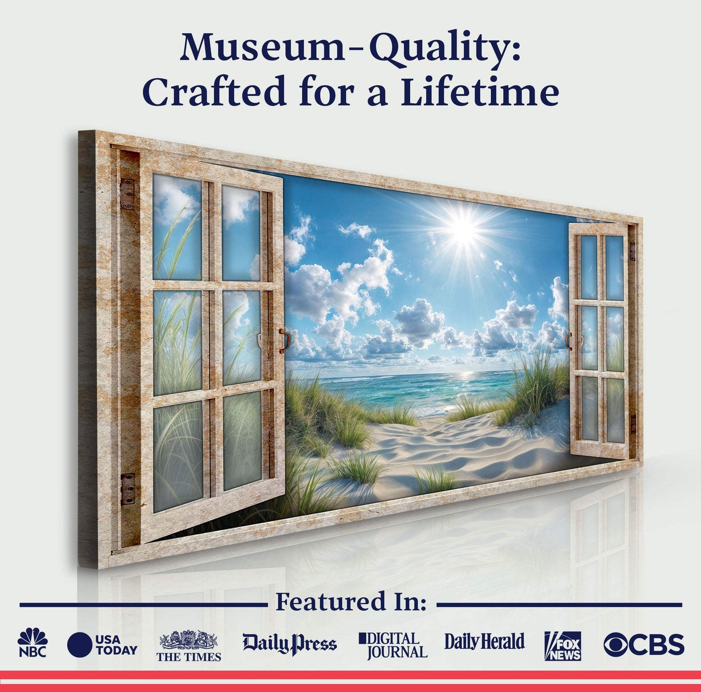 Morning Beach Window Scenery Wall Art - Tailored Canvases - Flyclothing LLC