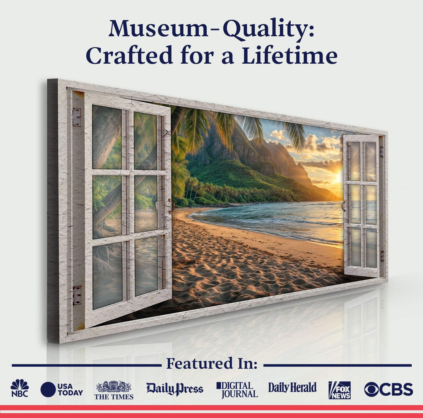 Beachfront Dreams Window Scenery Wall Art - Tailored Canvases - Flyclothing LLC